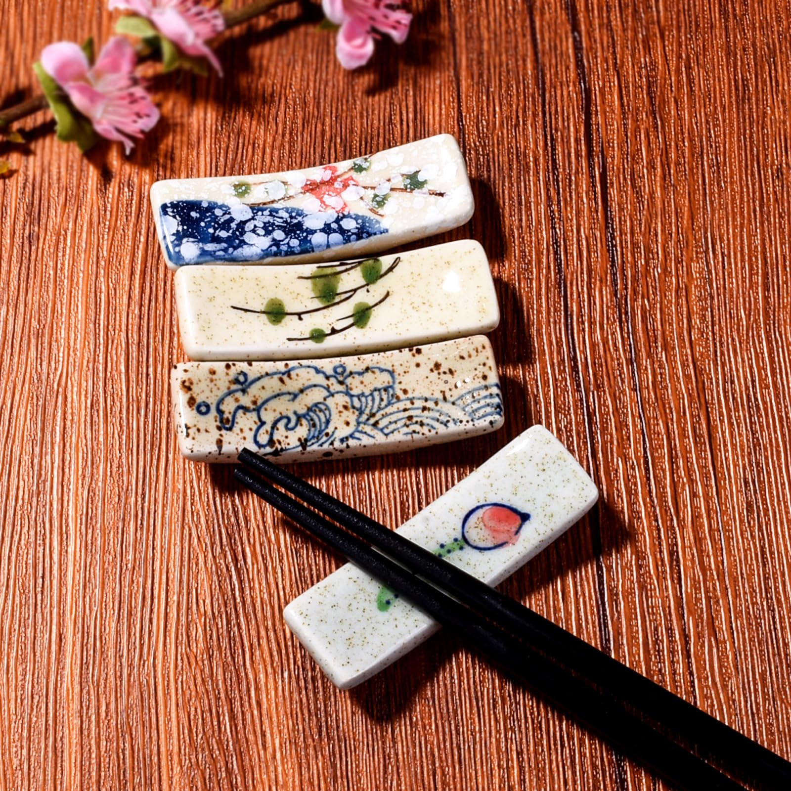 Amazon.com: Japanese Style Chopstick Holder Set of 4 Pcs Ceramic