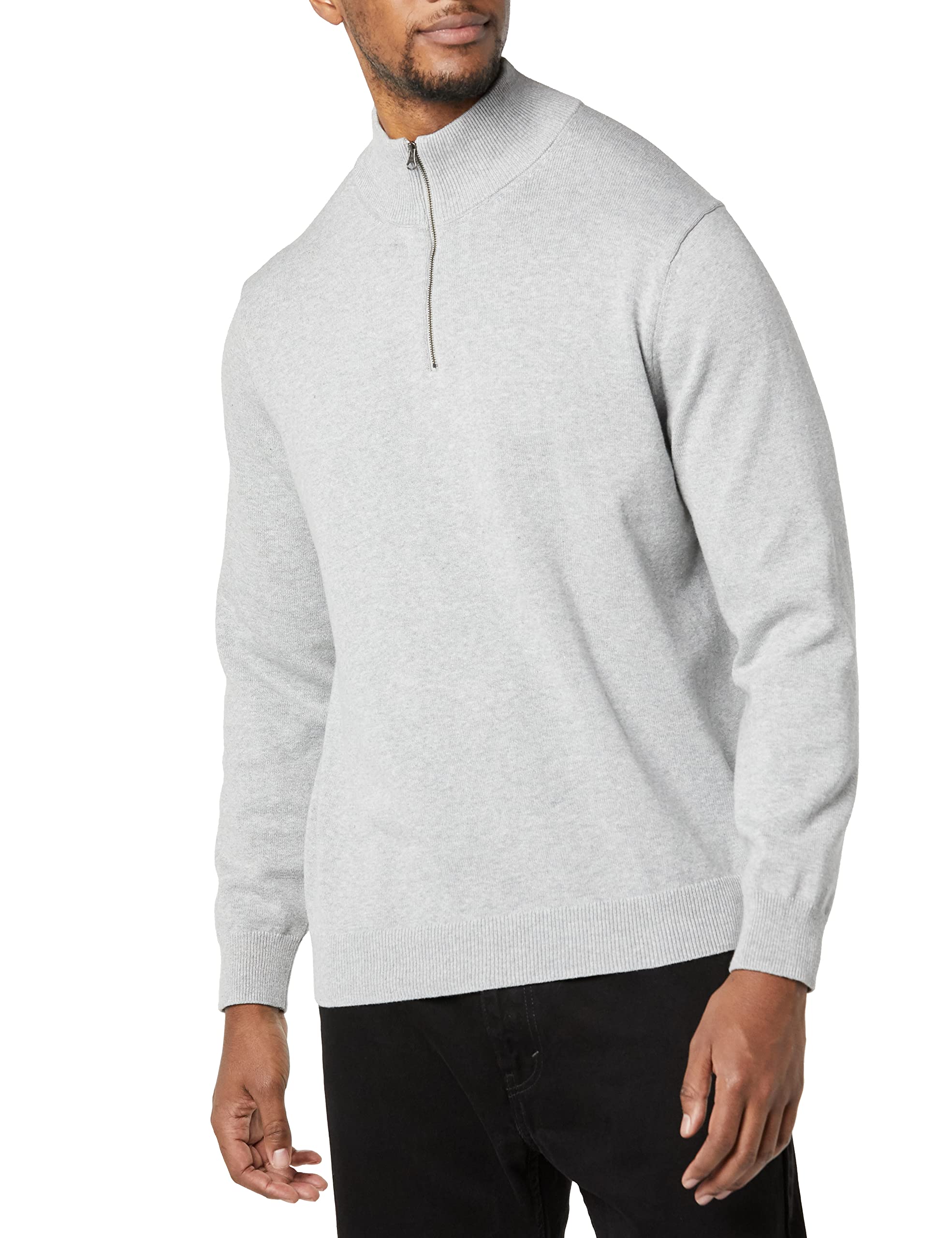 Amazon Essentials Hombre Jersey 100% de Algodón con Cremallera de un Cuarto