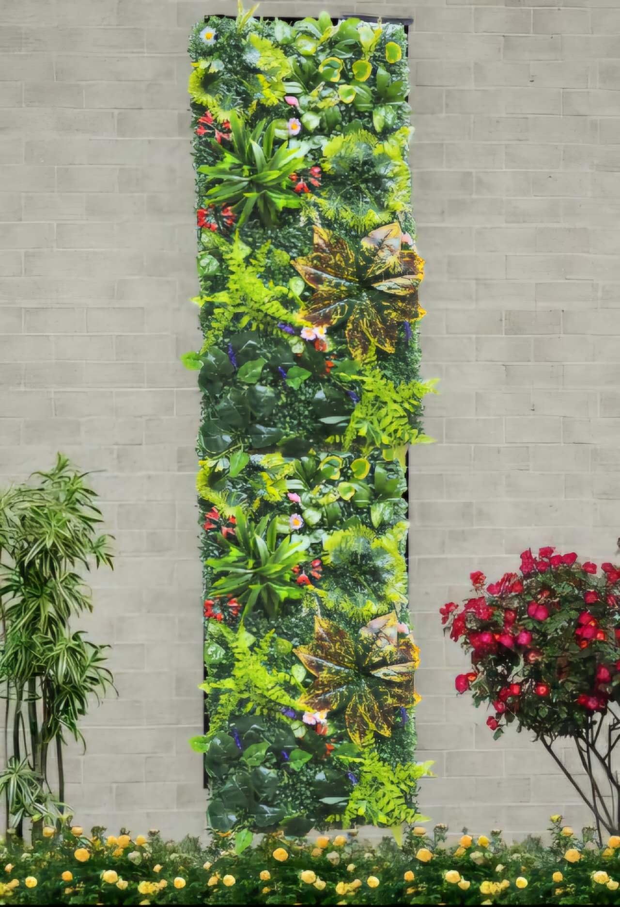 OneDcor Artificial Grass Wall Panel 100 x 50 cm - UV Resistant Faux Greenery Hedge Panels for Indoor & Outdoor Privacy Fence, Flame Retardant, Decorative Green Wall for Home, Garden, Party Decor