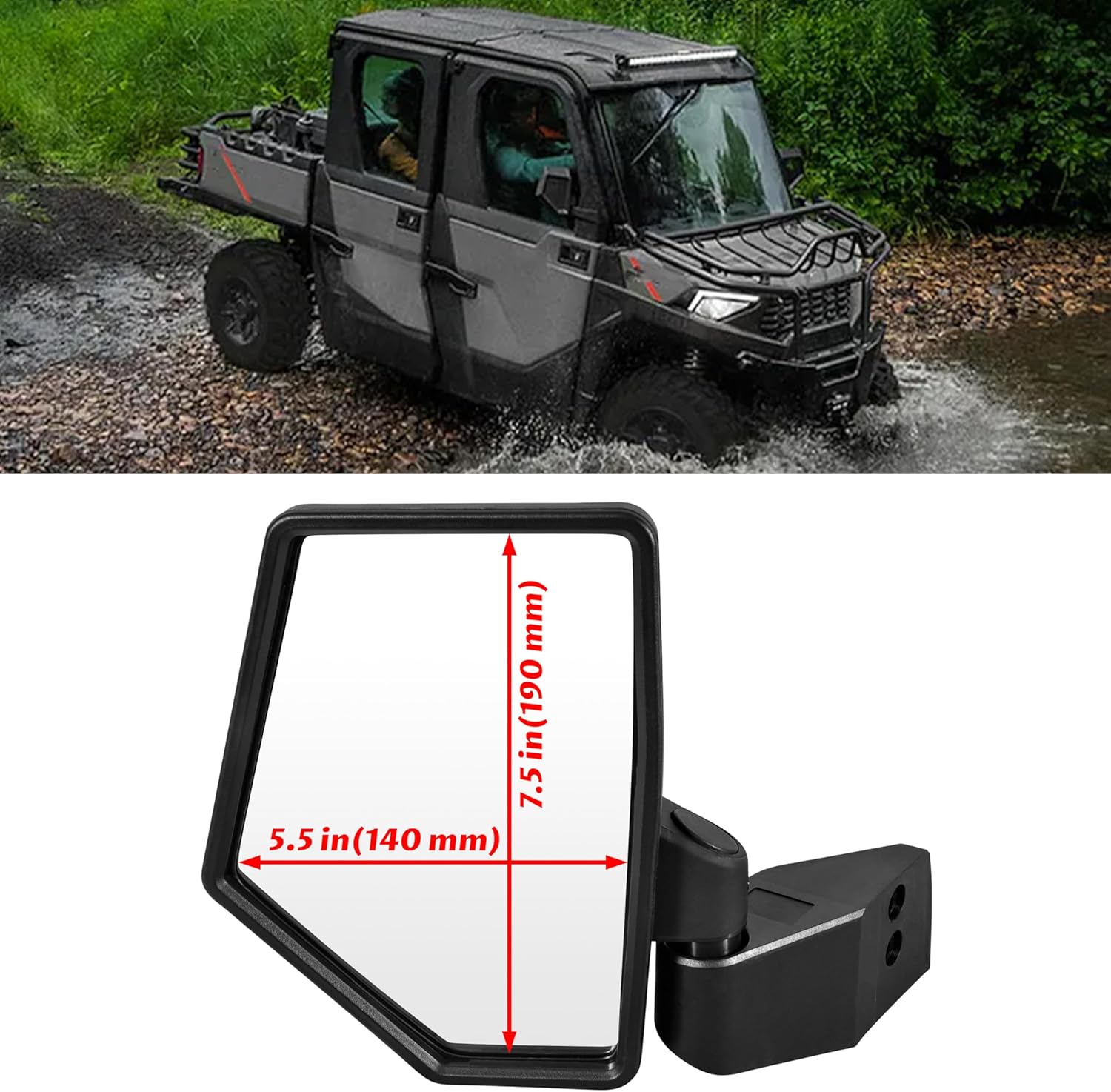 SAUTVS Side Mirrors for Ranger XP 1000 Northstar, Door Mounted Side View Mirrors for Polaris Ranger XP 1000/Ranger 1000 Crew Mid-Size 570 SP Pro XD Full-Size 2018-2025 Accessories(2PCS, 2889241)