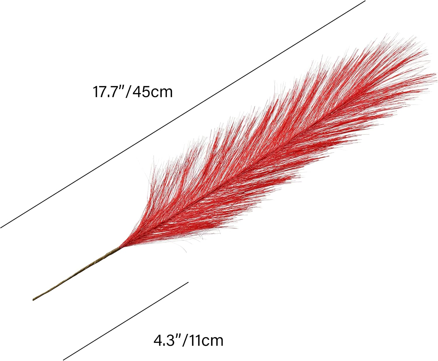 Mandy's 20pcs Red Silk Pampas Grass Artificial Flowers 18" for Home Kitchen Wedding Decorations Wedding Floral Arrangement (Vase not Include)