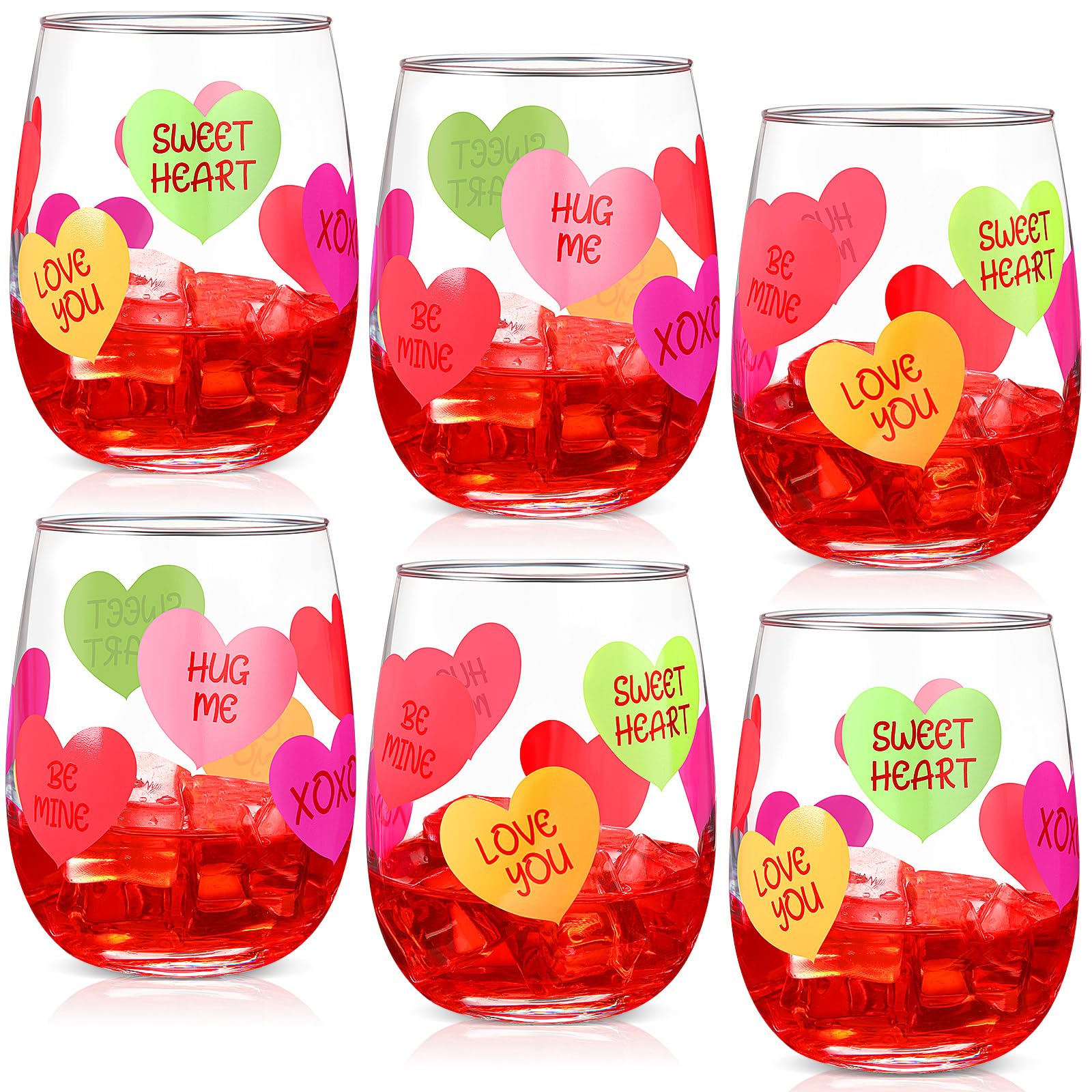 NYSARICH 2 Pack Rose Wine Glasses - 14 Oz Stemless Crystal With 3D Floating Rose Inside, Romantic Gift