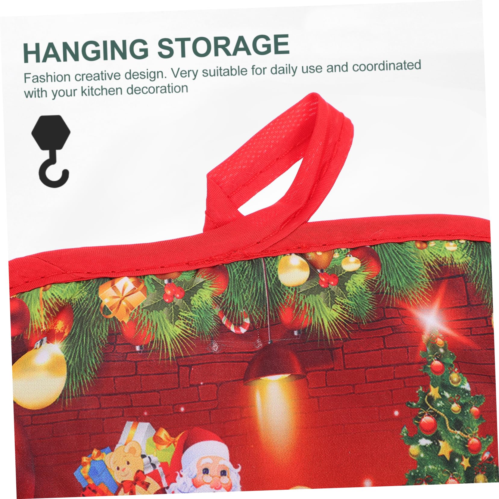 OUNONA Guantes De Cocina Resistentes Al Calor y Antiescaldaduras, Tamaño Estándar, Material Seguro Antideslizante, Unisex, para Horno, Microondas y Barbacoa, Set De 4 Piezas Diseño Navideño Rojo