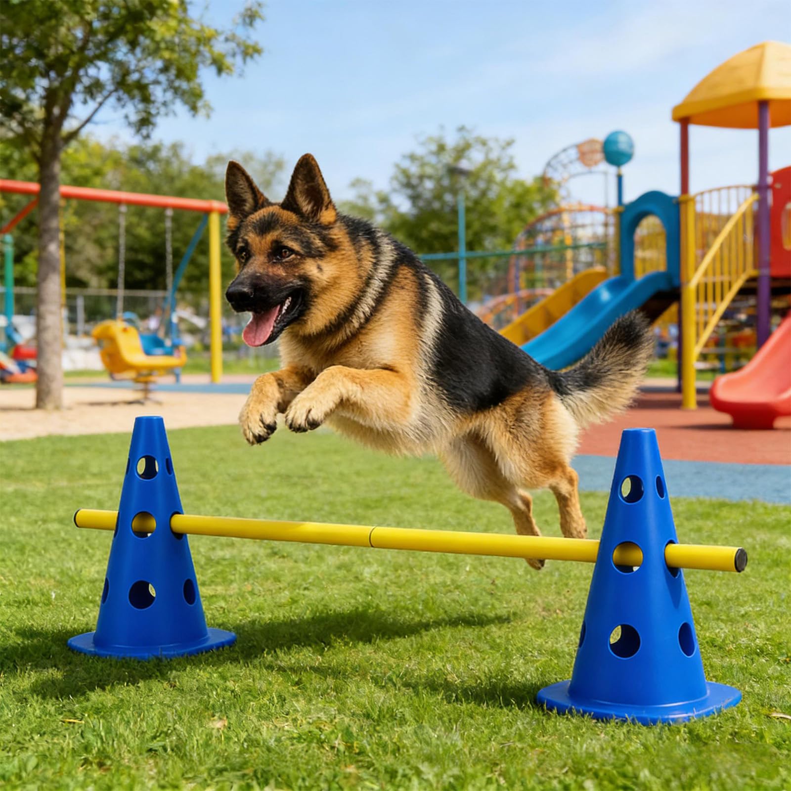 MeYuxg Agility Set para perros – Cavaletti – Juego de barreras ajustables para perros y niños, 23 cm de altura, 8 barras de 80 cm