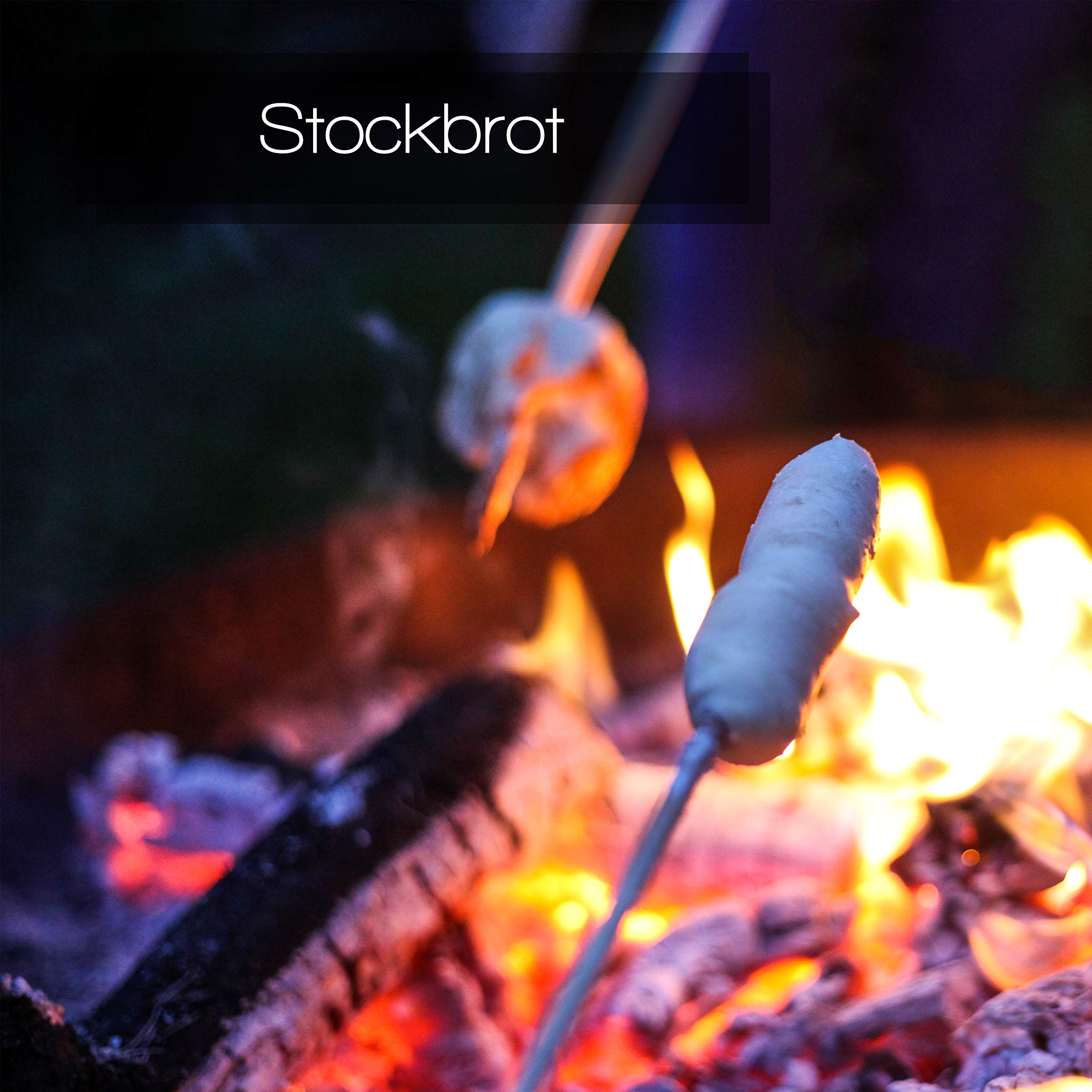 Stockbrot Spieße 100er Set - LFGB-geprüft (TÜV) - 90 cm Bambus - Ø 6mm Marshmallow Spieße Lagerfeuer, Stockbrot Stöcke, Grillspieße Lagerfeuer, Schaschlikspieße Holz, Steckerlfisch Holzspieße