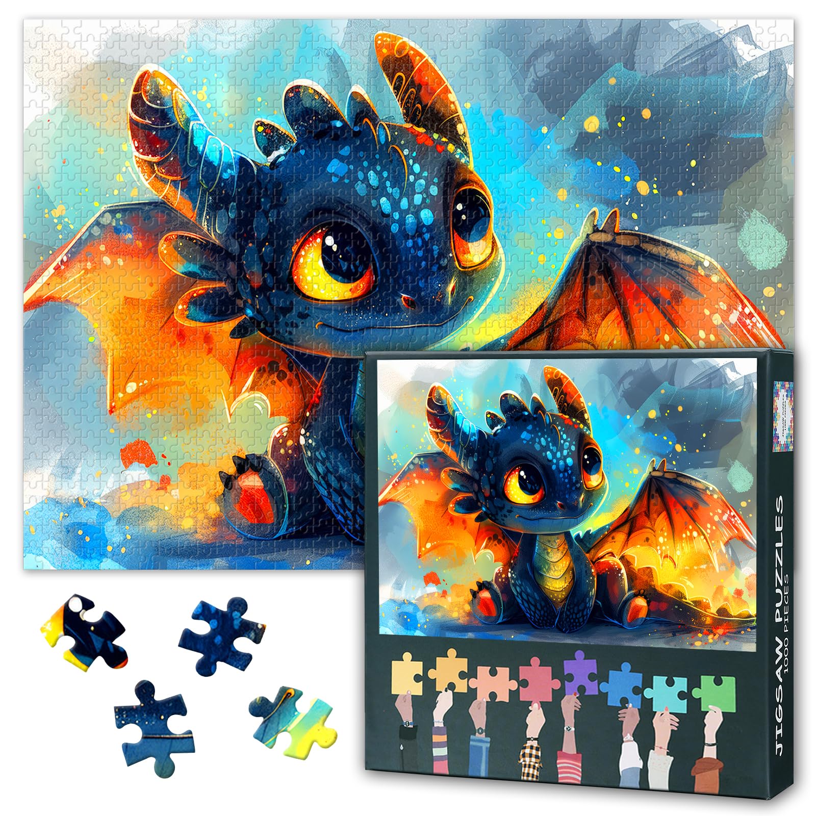 Dragon Puzzles, Dragon Baby Cub Puzzles for Adults 1000 Pieces, Impossible Hard Difficult Challenging Puzzle