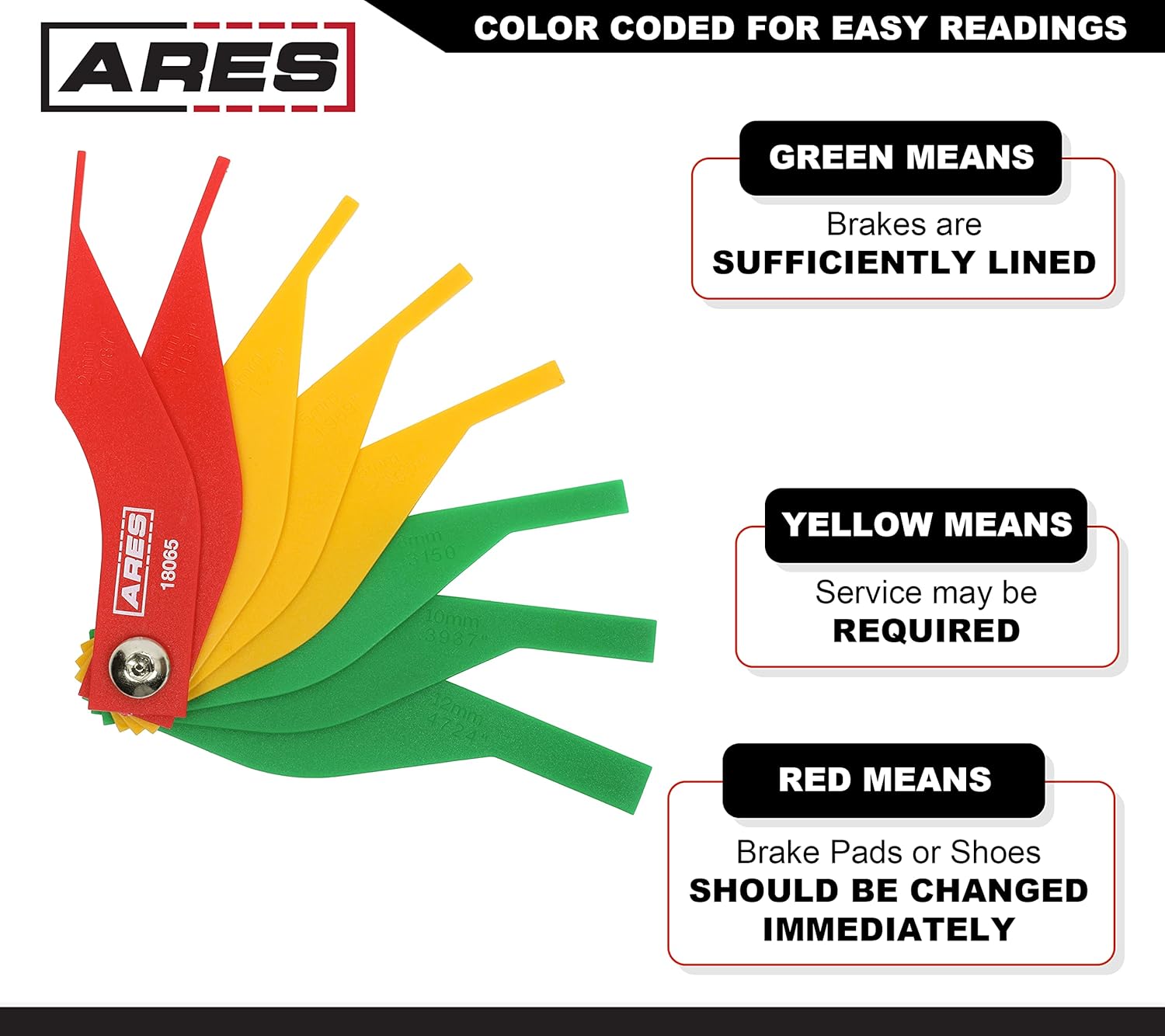 Buy ARES 18065 8Piece Plastic Brake Gauge Tool Set Plastic