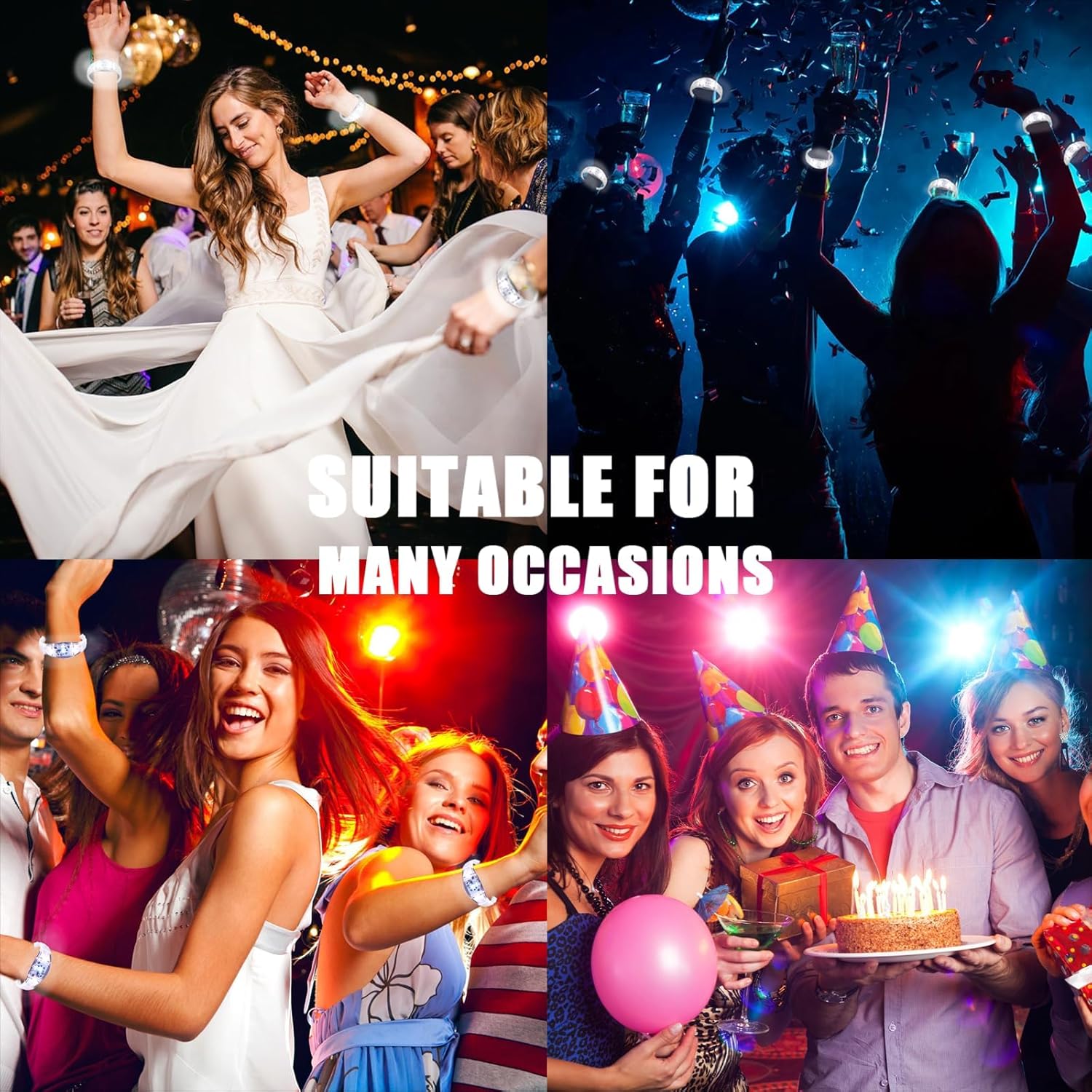 100 Pcs LED Bracelets Sound Activated with Flashing LED Strobe Music Control Light Up Bracelets for Rave, Game Prizes, Birthday Party Favor,Valentine's Day gift - Image 7