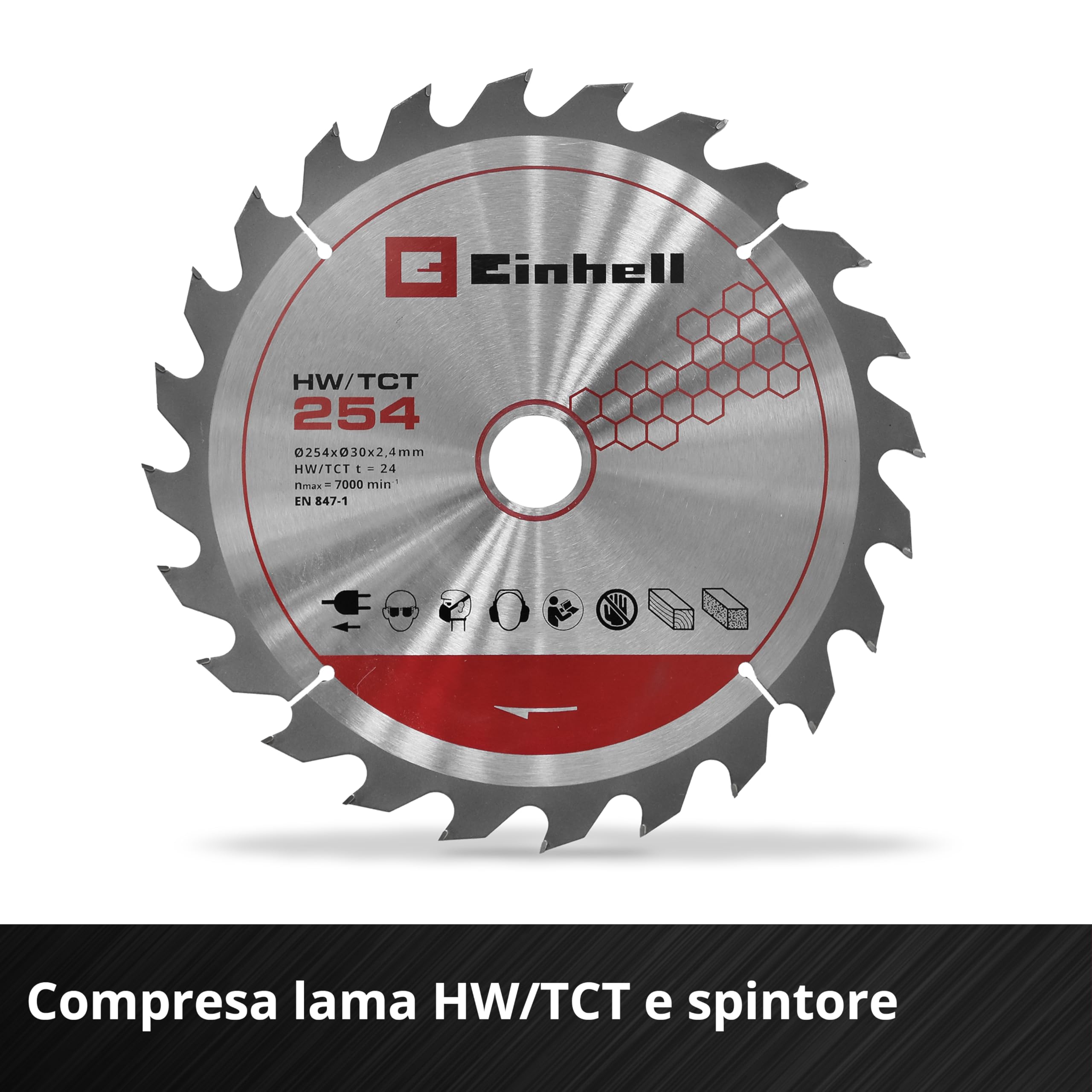 Einhell Sega circolare da banco a batteria TE-TS 36/10 T Li-Solo Power X-Change (36 V, Ø 254 mm, altezza di taglio 89 mm, inclinazione lama 45°, incl. 1 lama + spintore, batteria non inclusa)