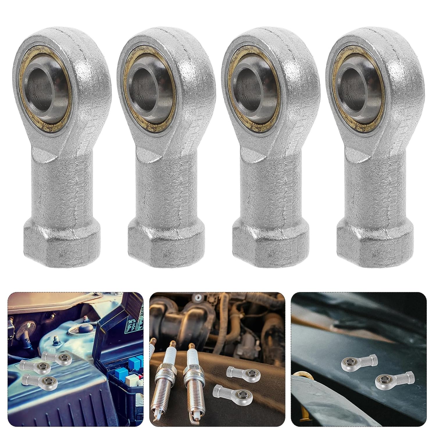 Operitacx 4pcs M10x1.25 Internal Thread Fish Eye Rod End Joint Bearings Metal Radial Bearings for Mechanical Parts Industrial Power Transmission