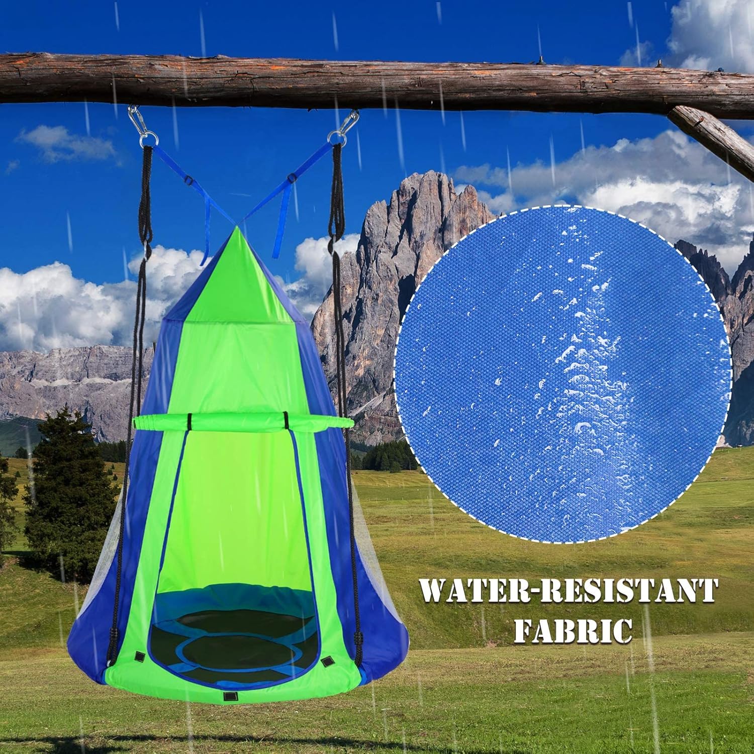 Swings for Kids,Hanging Tree Swing Tent for Kids, Hanging Tree House Tent Waterproof Portable Indoor or Outdoor Use with Tree Straps(Included Tree Protection ) : Toys & Games
