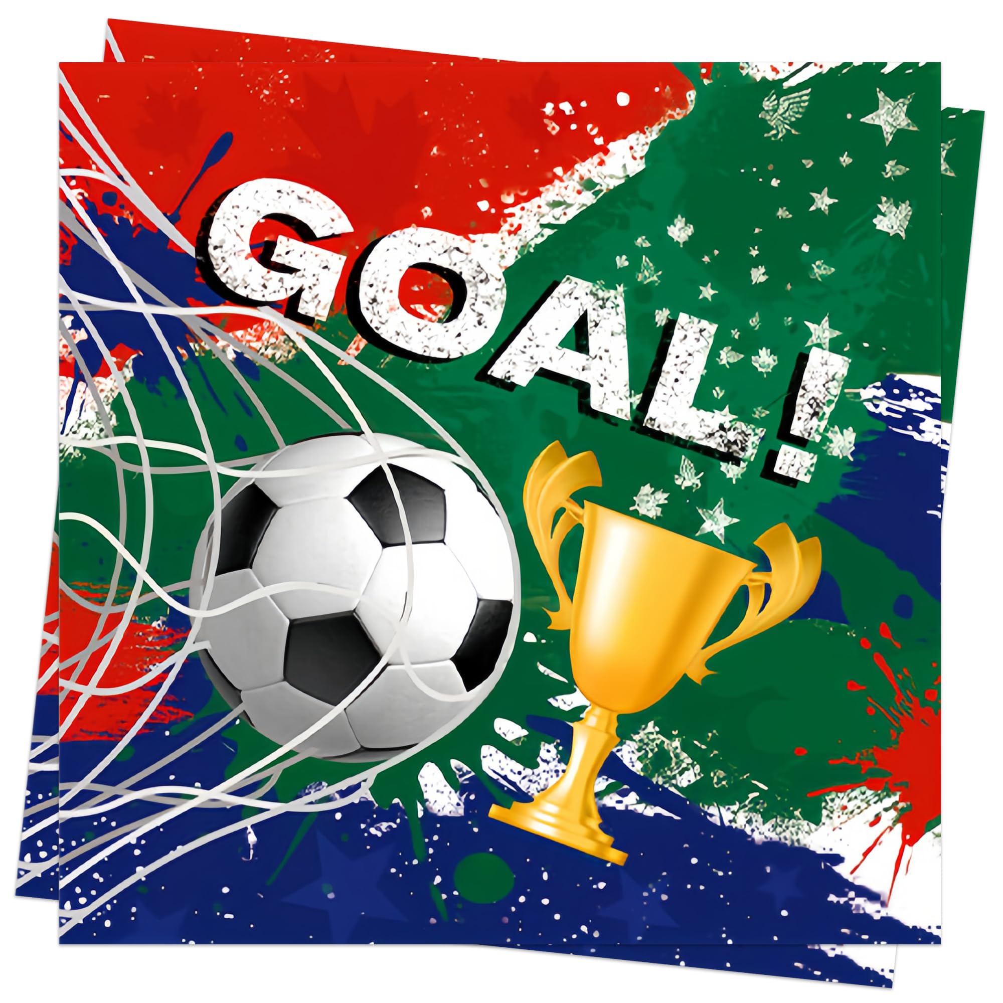40Pcs Football Napkins Football Party Decorations Football Birthday Napkins 33 * 33cm Nations League Table Decorations Football Tableware Tissue for Kids Adults Sports Game Party Accessories