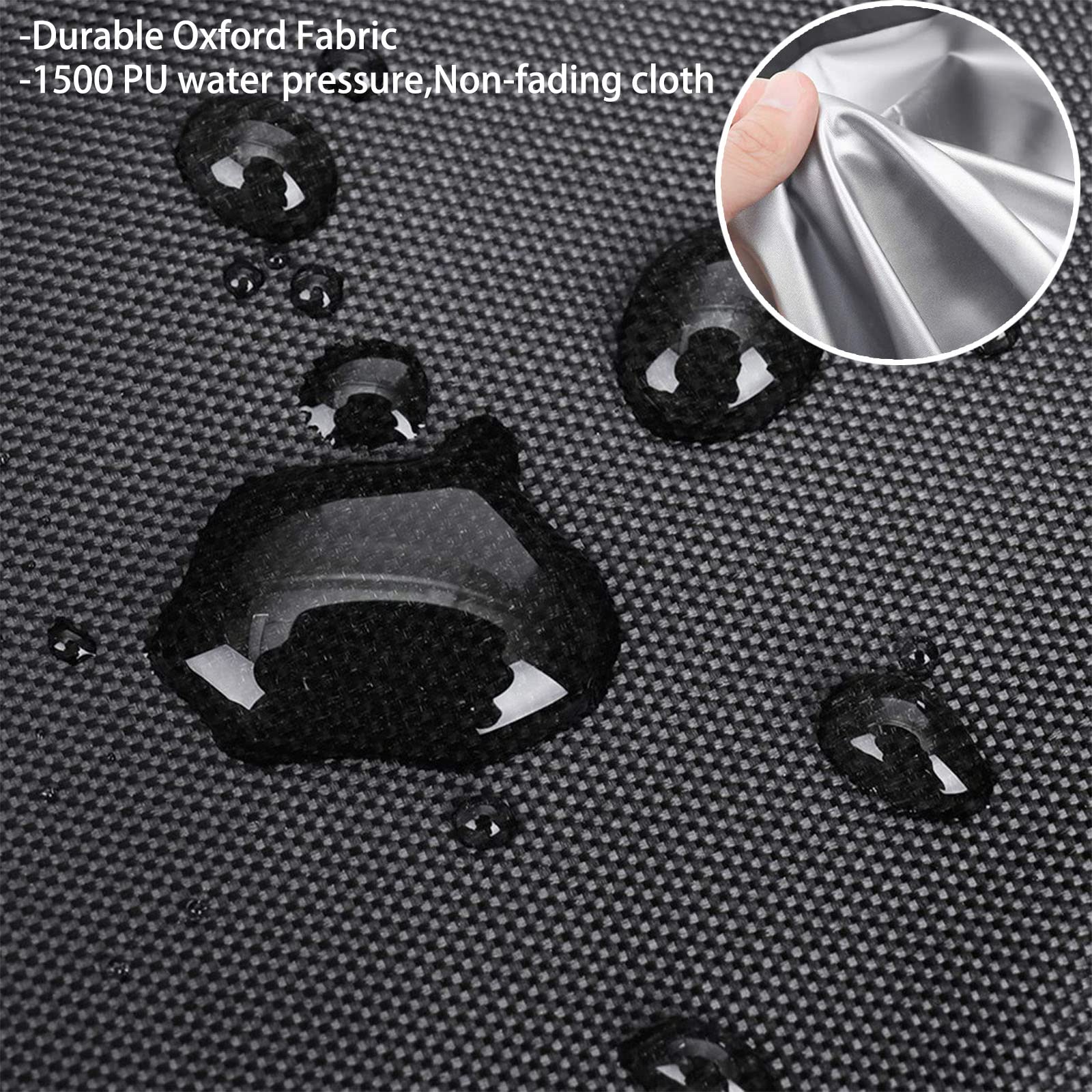 Coprisedie Da Esterno Impermeabili - 2 Pezzi Per Sedie Impilabili E Pieghevoli - Tessuto Oxford 210D Con Coulisse - Foto 12