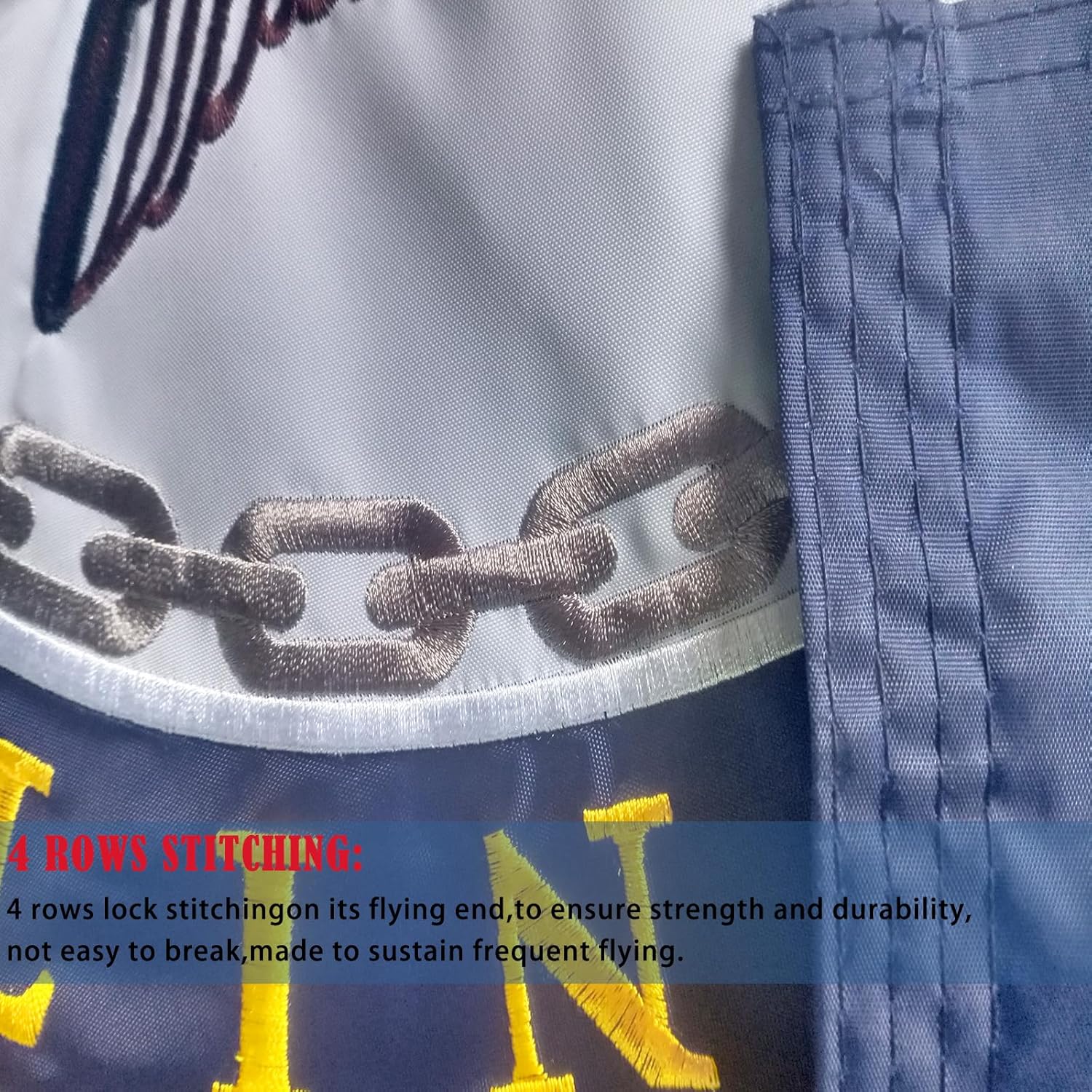 USA Navy Emblem Flag 3x5 Double Sided Embroidered- Heavy Duty United States Navy Flags Double Stitched Resistant USN Military Flags with2 Brass Grommets Outdoor Indoor - Image 5