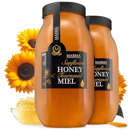 Miniatura 31 de HONIGMA® Miel de Flores Silvestres Marma Miel Cruda Auténtica de Ucrania 100% Pura y Sin Pasteurizar 1000g/35.2oz Puede Llegar Cristalizada