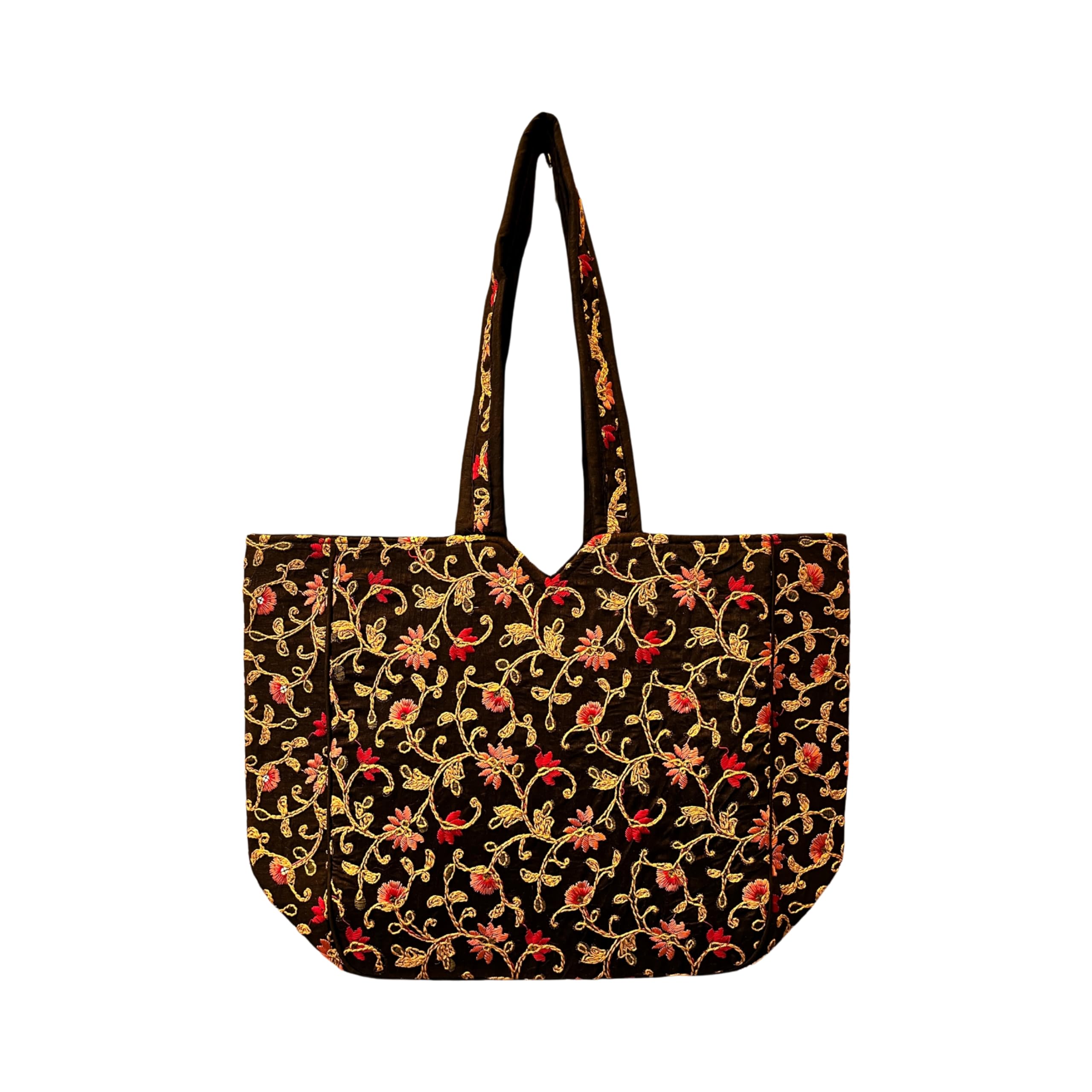 Sutliyan Gujarati Handmade Double-Sided Embroidery Regular Black Tote Bag for Women (12 * 16 Inch). (B0D9KB6GTX) Amazon Price History, Amazon Price Tracker