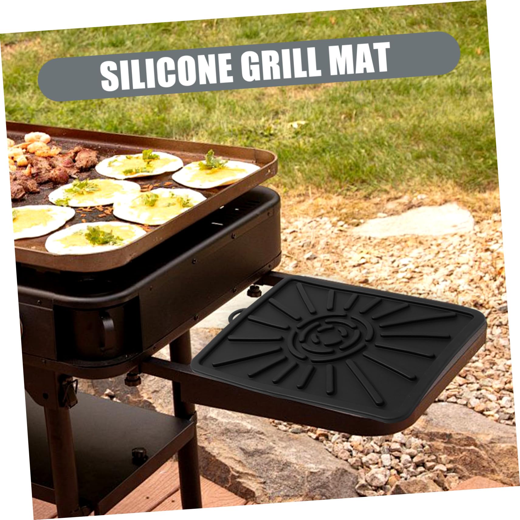 2 Stück Hitzebeständige Silikon Grillmatte mit Ölauffangfunktion Wiederverwendbare Grill abtropfmatte Schützende Backmatte für Vielseitige Grillmodelle Langlebiger Kratzschutz in