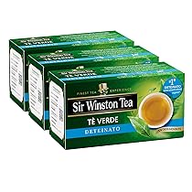 Sir Winston Tea, Tè Verde Deteinato, 60 Filtri (3 Confezioni da 20 Filtri), Gusto Ricco, Ideale in Ogni Momento, Senza Lattosio, Glutine e Allergeni, Vegan