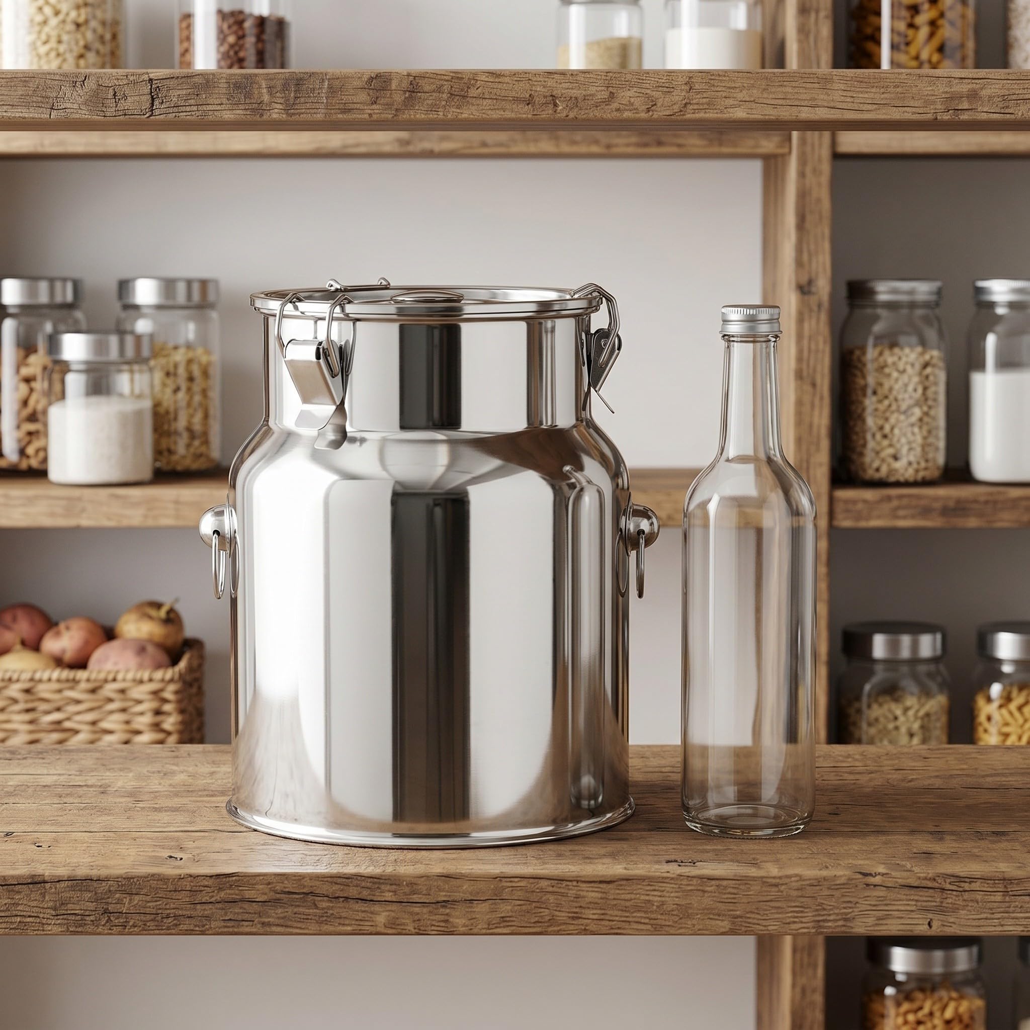Contenedor de Leche de Acero Inoxidable 304, 6 L, Tapa Hermética
