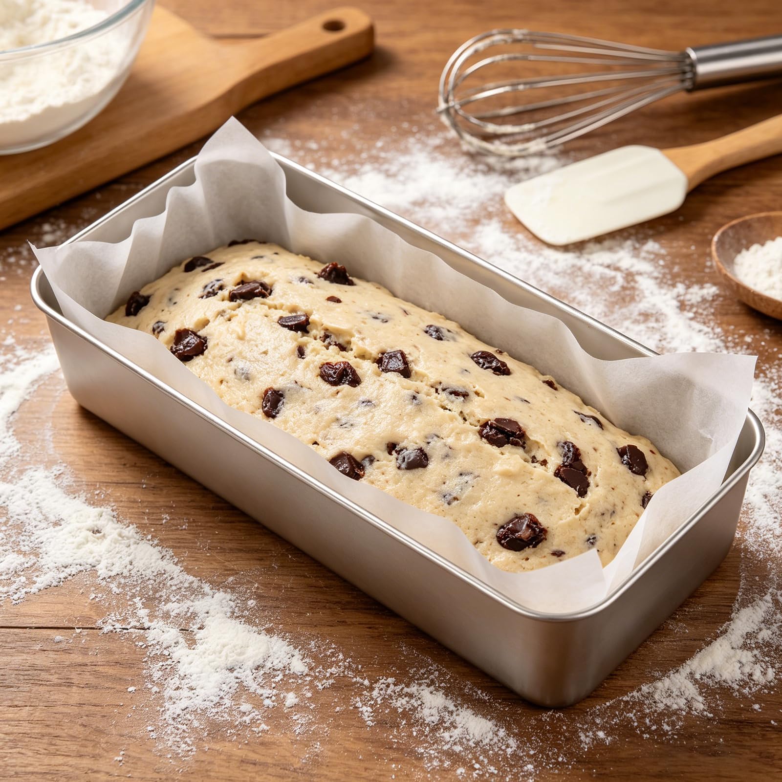 WOPPLXY 4 teglie rettangolari per pane, in acciaio inox, da 1,4 kg, 33 x 15 x 6,7 cm, per pane alla banana, pagnotte, polpettone, lasagne, argento lavabile in lavastoviglie
