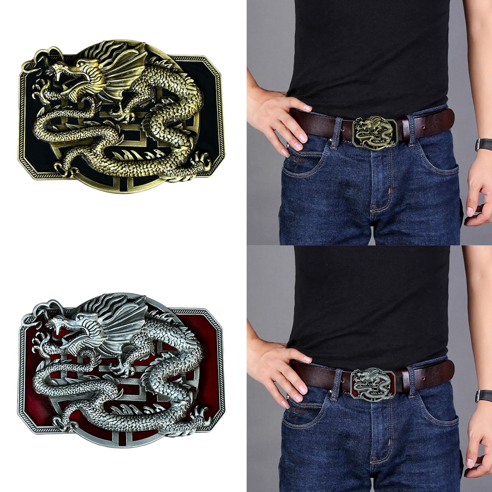 REDYY Relief Dragon Pattern Belt Buckle Adult Clothing Accessories Buckle For Adult Waist Belt Supplies