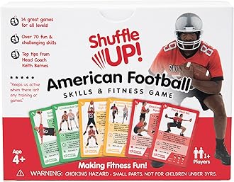Shuffle Up American Football Card Game – Kids Outdoor Garden Games with 70+ Fun & Active Fitness Workout Cards, American Football Gifts for Boys & Girls, Fun Family Games