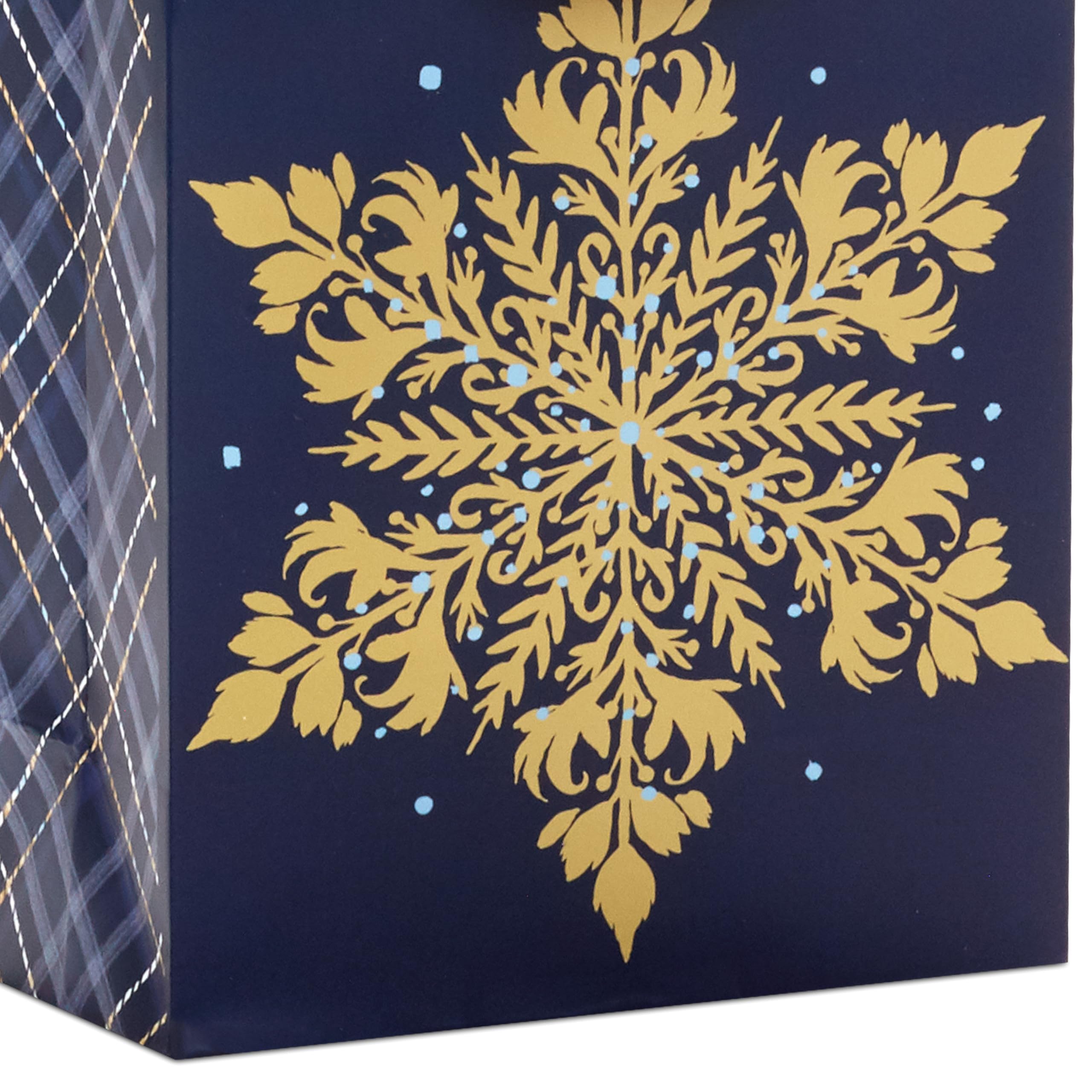 Hallmark Verschiedene Feiertags-Geschenktüten (8 Tüten: 3 kleine 15,2 cm, 3 mittelgroße 22,9 cm, 2 große 33 cm), Winterwaldfreude, Marineblau, Gold