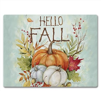CounterArt Harvest Blessings 3mm Tempered Glass Cutting Board 10" x 8"