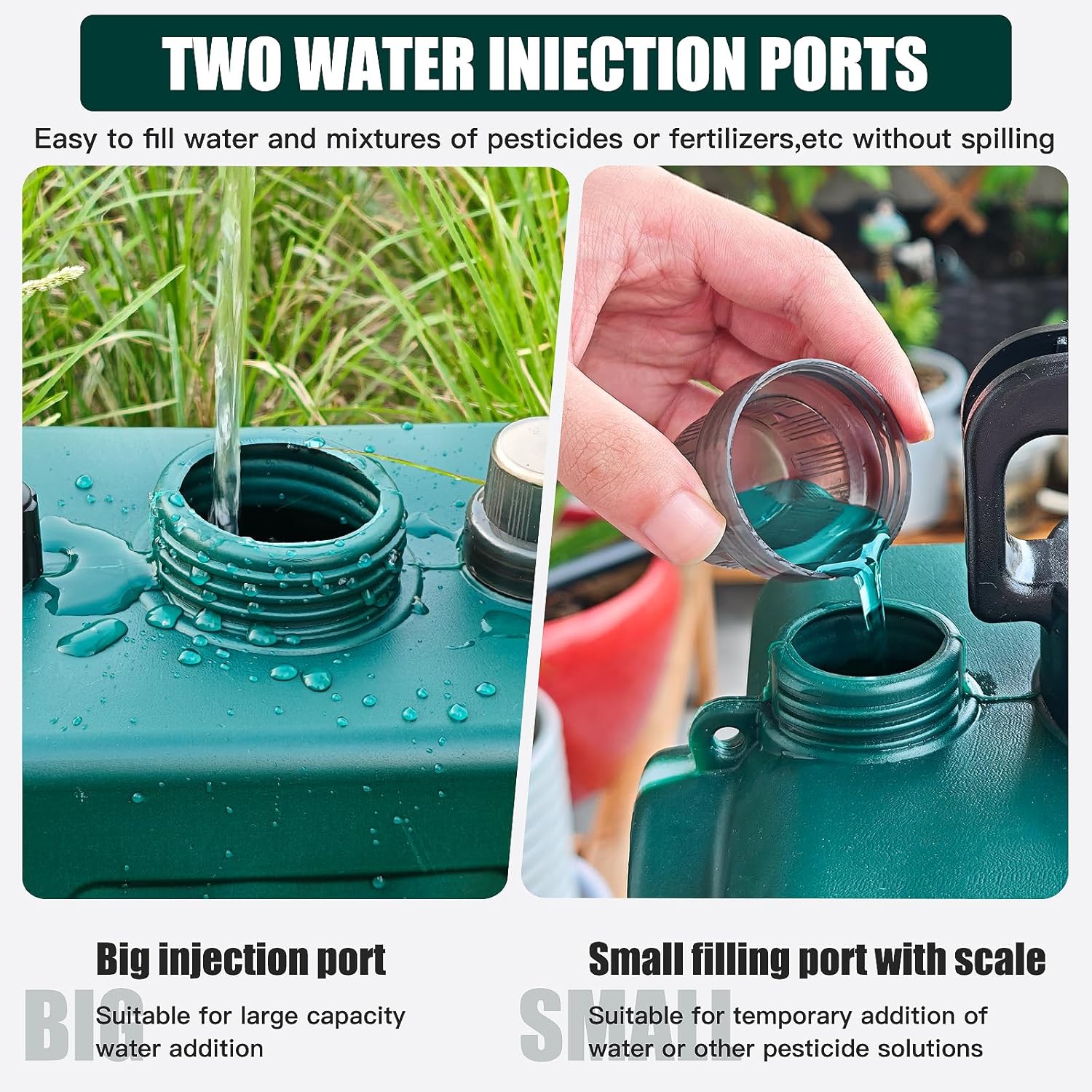 2.6 Gallon Battery Powered Garden Sprayer, Electric Sprayer Weed Yard Lawn Sprayers with 3 Mist Nozzles, USB Rechargeable Handle & Retractable Wand & Adjustable Strap (Green) - Image 6