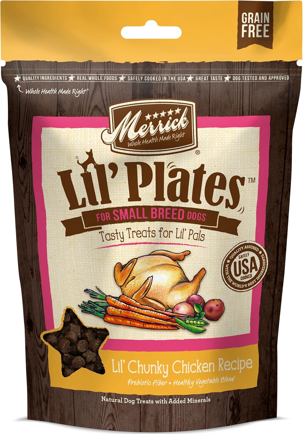 Merrick Lil’ Plates Grain Free Small Dog Treats, Natural