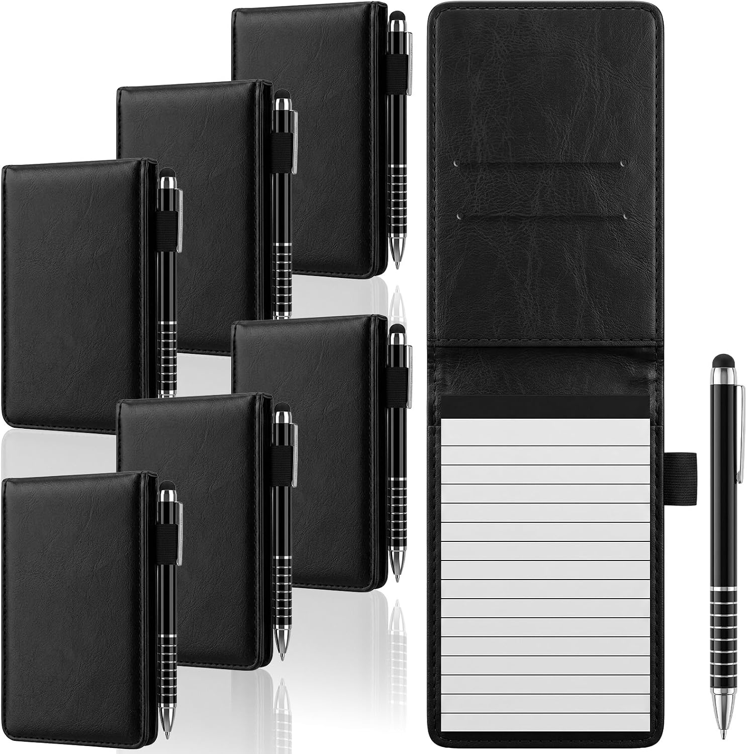 6 Set Small Pocket Notepad with Pen Holder A7 Mini Notepad