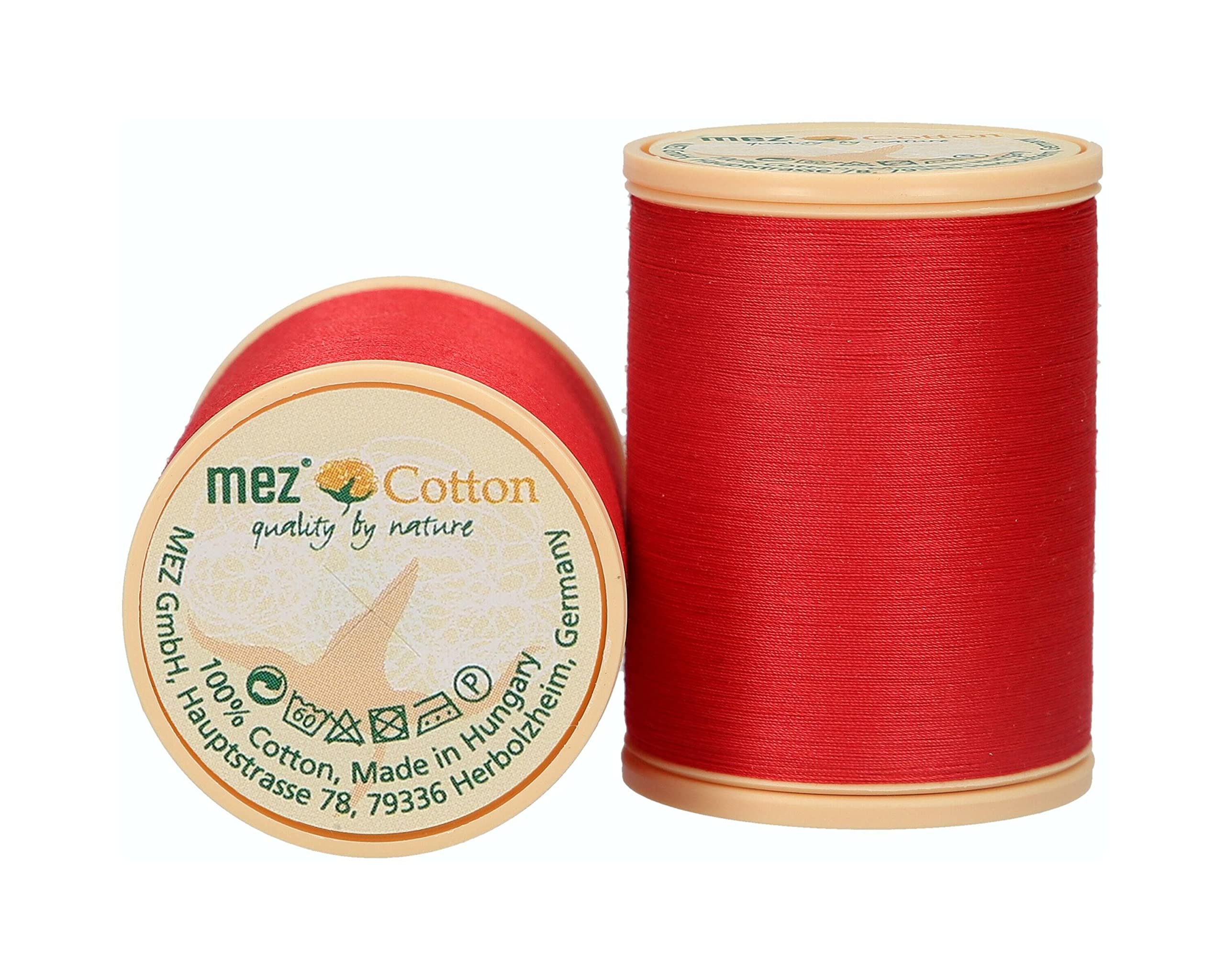 MEZ Cotton Thickness 50 4667050-06810 Sewing Thread 100% Cotton 1000 m Red