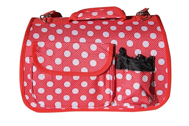 Foto 3 de 6 de BPS (R) Portador Transportín Bolsa Bolso de Tela (Lunares) para Perro, Gato, Mascotas