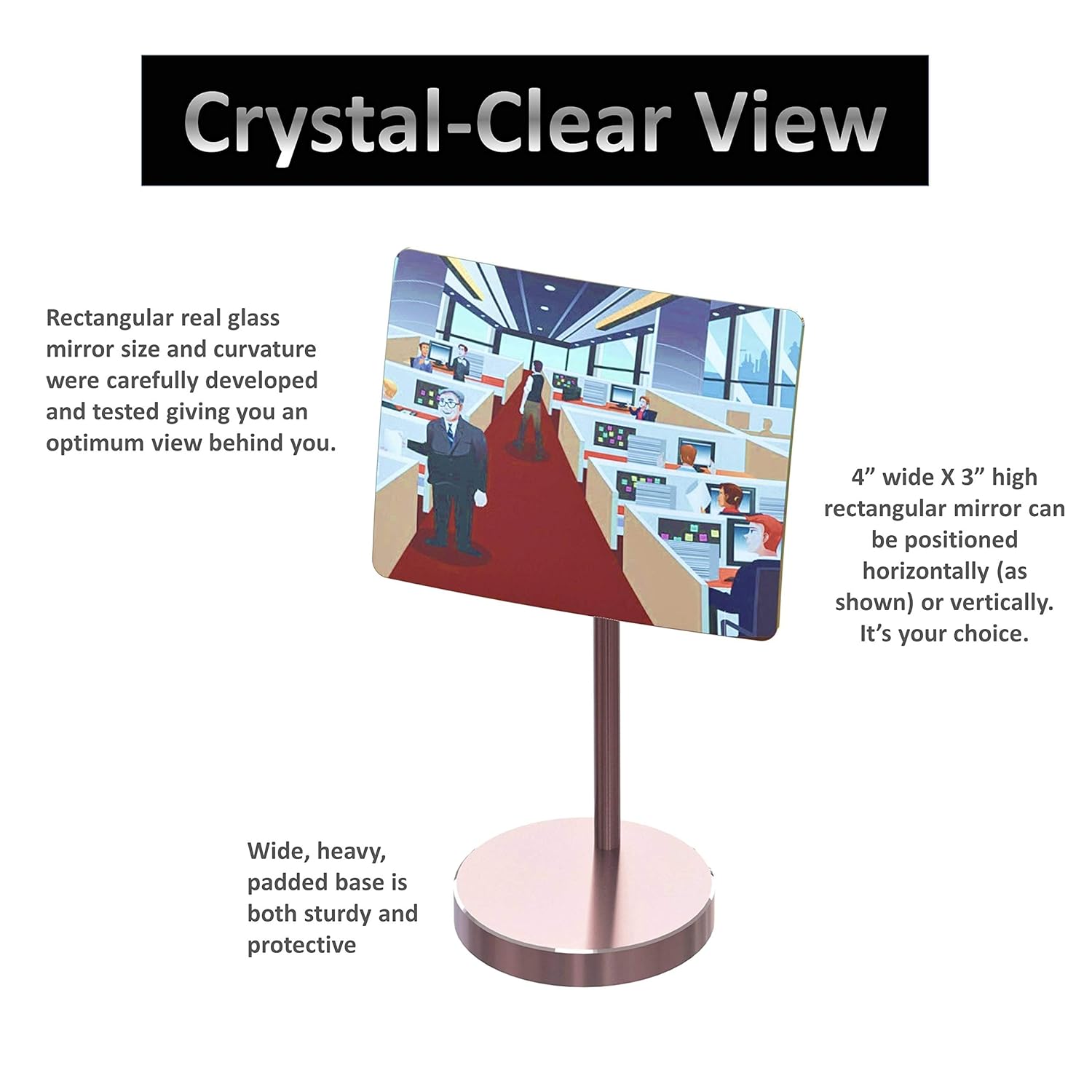 Free Shipping Over $50 Desk and Cubicle Mirror to See Behind You, Rose-Gold Stand with Detachable Wide Angle Real Glass Mirror, Small & Discrete, Beautiful Design, Perfect Curvature for an exceptionally Clear View Black Friday - 60% OFF Desk and Cubicle Mirror to See Behind You, Rose-Gold Stand with Detachable Wide Angle Real Glass Mirror, Small & Discrete, Beautiful Design, Perfect Curvature for an exceptionally Clear View