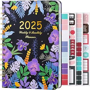 VinTS 2025 Planner - 8.5x11 Large Weekly Monthly Dated Organizer With Stickers