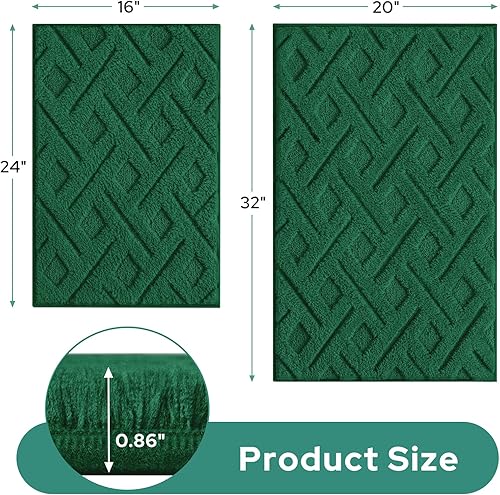 Miniatura 7 de HOMEIDEAS Juego de 2 alfombras de baño, extra suaves, peludas, absorbentes, antideslizantes, lavables a máquina, tapetes de baño para baño, bañera y