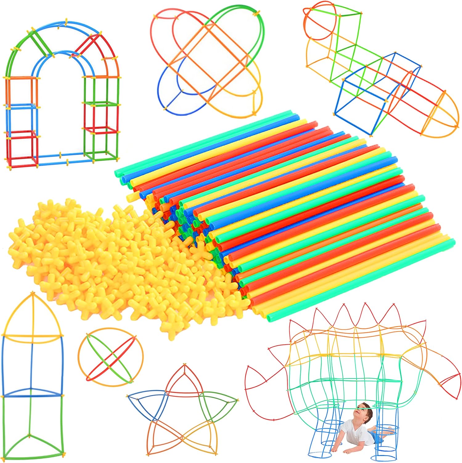 RAINBOW TOYFROG Straw Constructor STEM Building Toys 300