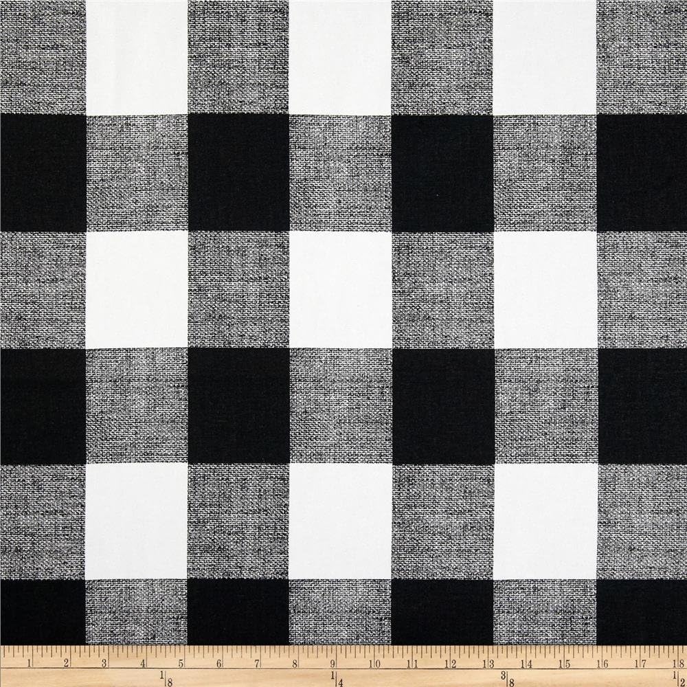 Premier Prints Anderson Check Cotton Duck Black/White, Fabric by the Yard
