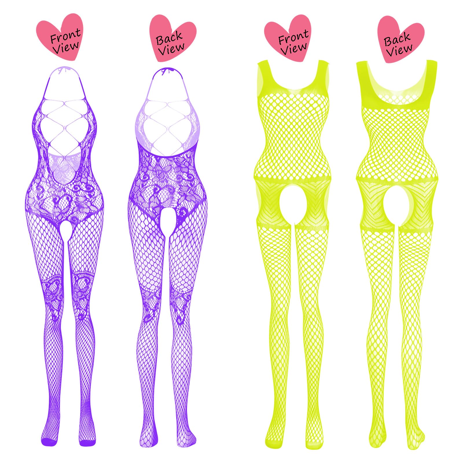JDiction Lencería para mujer Babydoll Fishnet Body Sexy Nightwear (12 unidades)