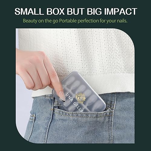 Miniatura 4 de UNA GELLA Puntas de uñas de almendra con pegamento para curado de gel, puntas de uñas de gel suave de almendra media, en forma de almendra con