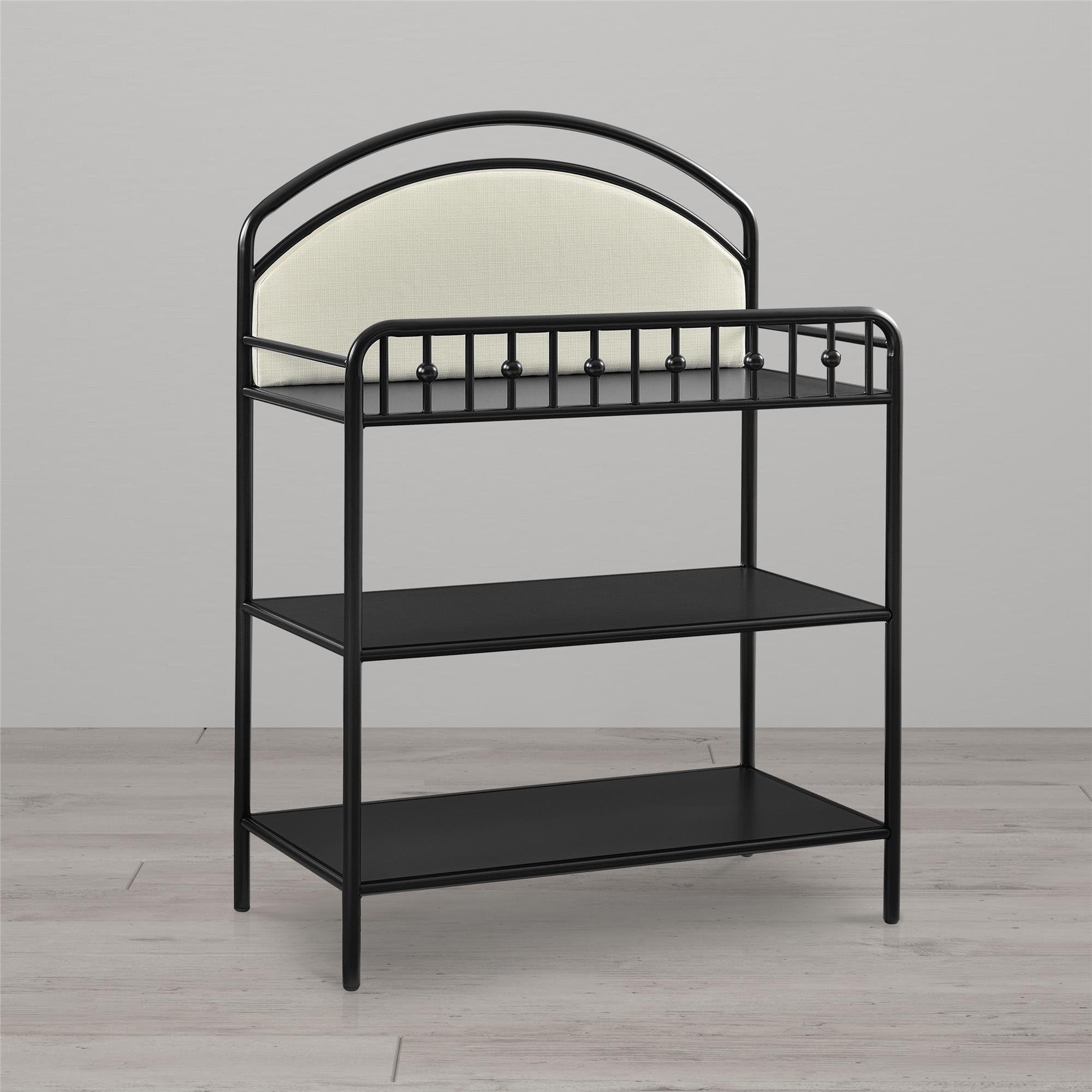 Little Seeds Rowan Valley Lotus Upholstered Metal Changing Table, Black