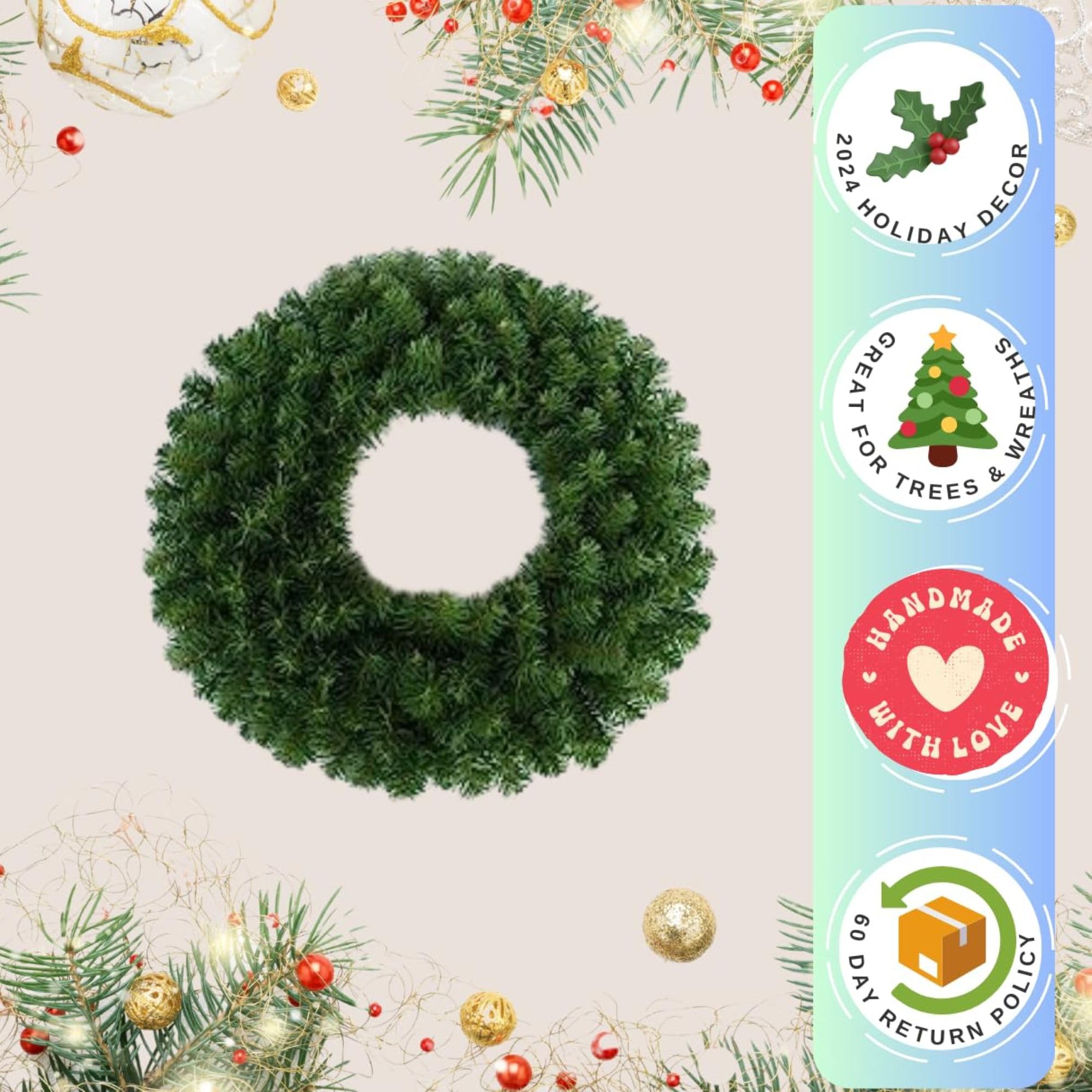 Amazon.com: Larksilk 20-Inch Northern Spruce Wreath | Pack of 6