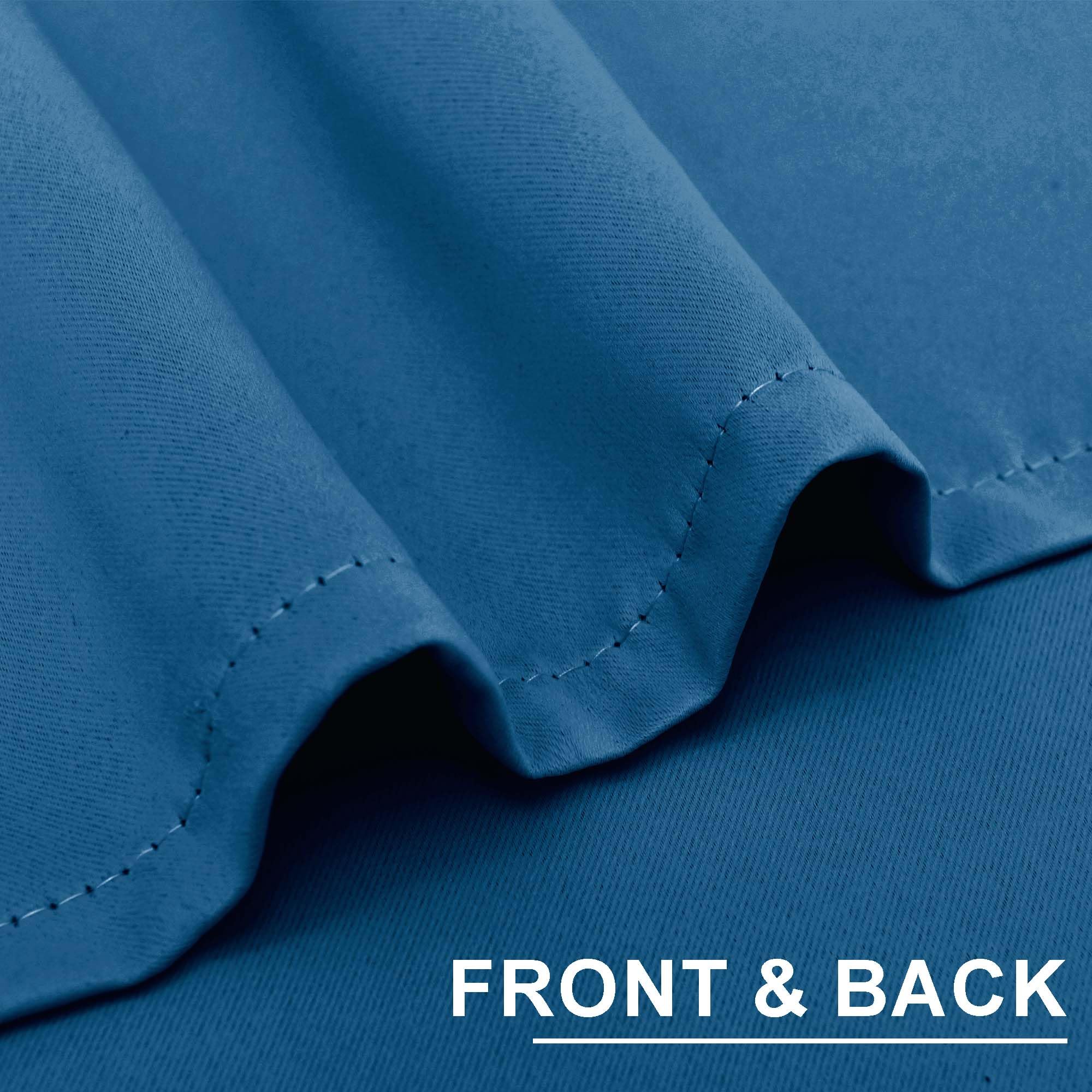 XWZO Blackout Curtains Shades Window Curtain Panels with Tiebacks- Noise Reduction and Thermal Insulated Eyelet Curtains for Bedroom,Living Room,Office,Study Room Blue W52xL63 - Image 2