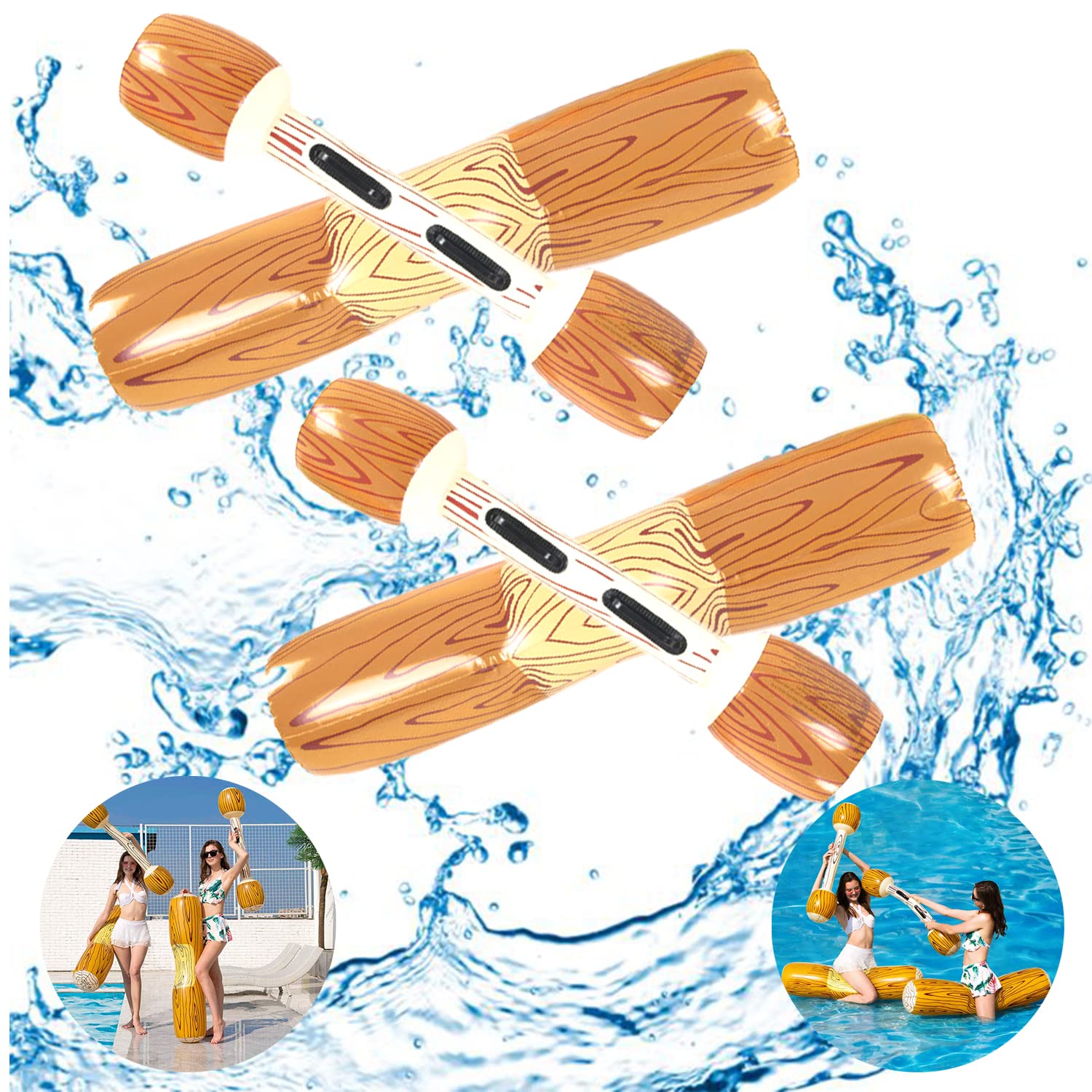 4 Piezas Pool Jousting Raft Flotador De Piscina Inflable,Juegos De Balsas Flotantes,Juguetes De Flotador De Piscina Inflable,Juguete Hinchable para Niños o Adultos De Gladiador De Fiesta