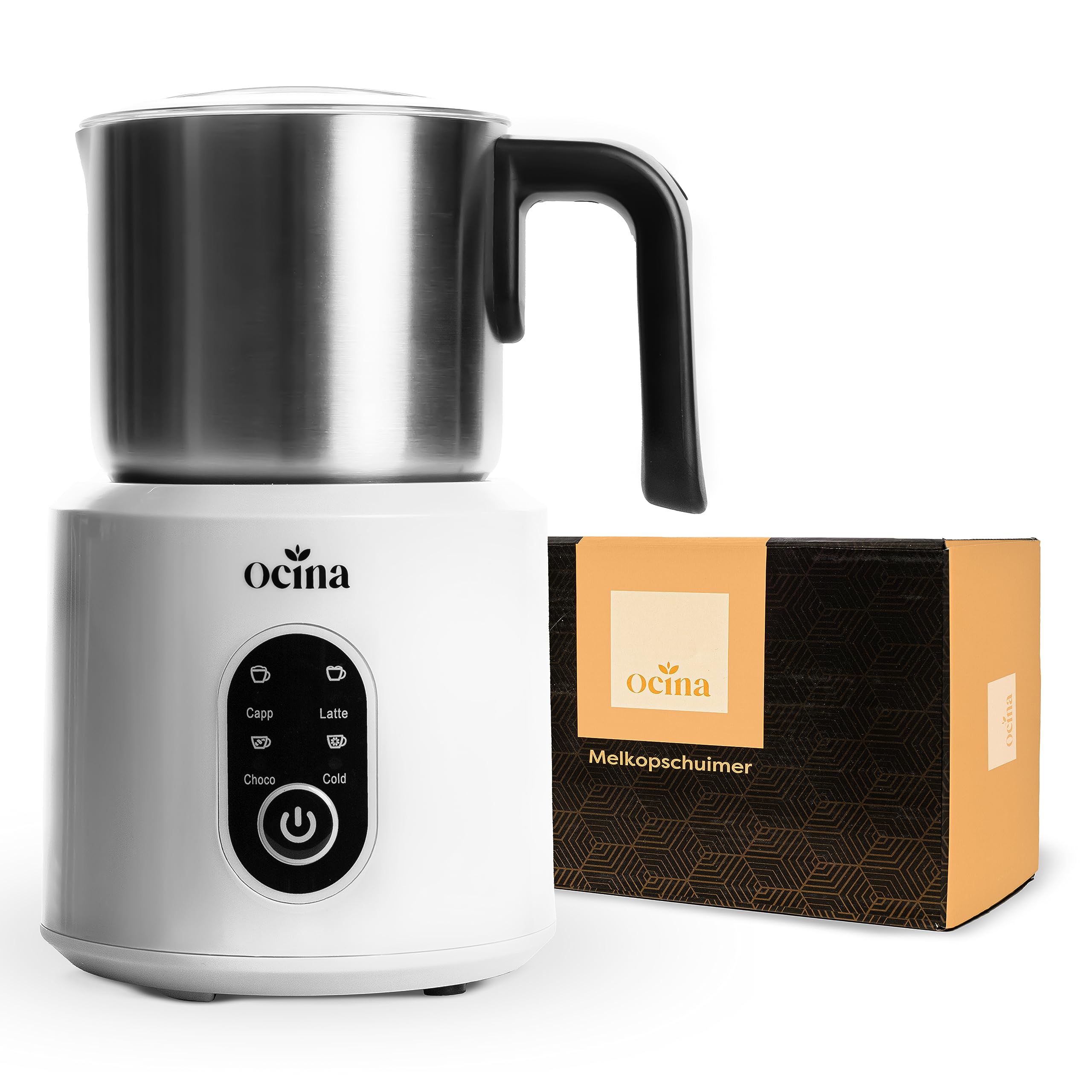 Nfnty Goods Avro 4-n-1 Elektrsche Melkopschumer - 350 Ml Opschuimen En Verwarmen Cappuccino Vaatwasserbestendig Wit