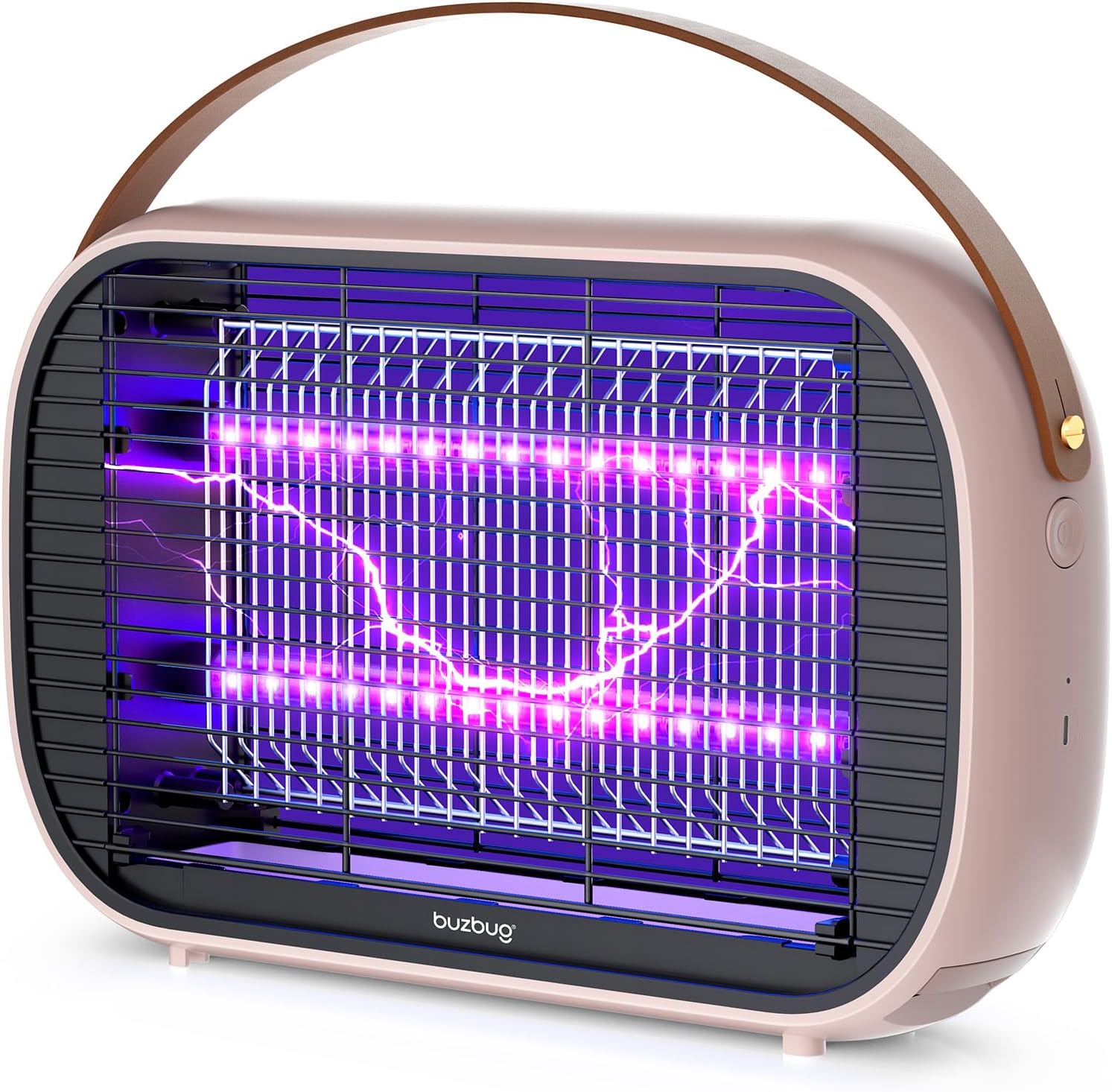 Buzbug LED Bug Zapper Outdoor Indoor, Durable 10 Years Lifespan Lamp, Rechargeable 5200mAh Battery, Portable Camping Mosquito Zapper, Fly Trap Mosquito Trap, Fly Killer Fly Zapper -MA015C(Pink)
