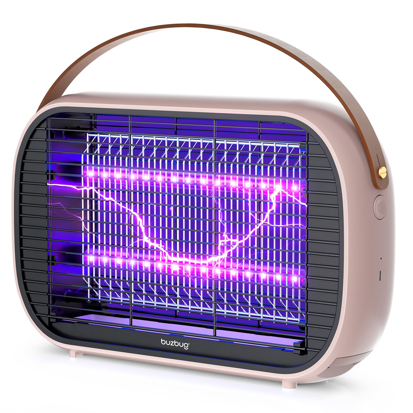 Buzbug LED Bug Zapper Outdoor Indoor, Durable 10 Years Lifespan Lamp, Rechargeable 5200mAh Battery, Portable Camping Mosquito Zapper, Fly Trap Mosquito Trap, Fly Killer Fly Zapper -MA015C(Pink)