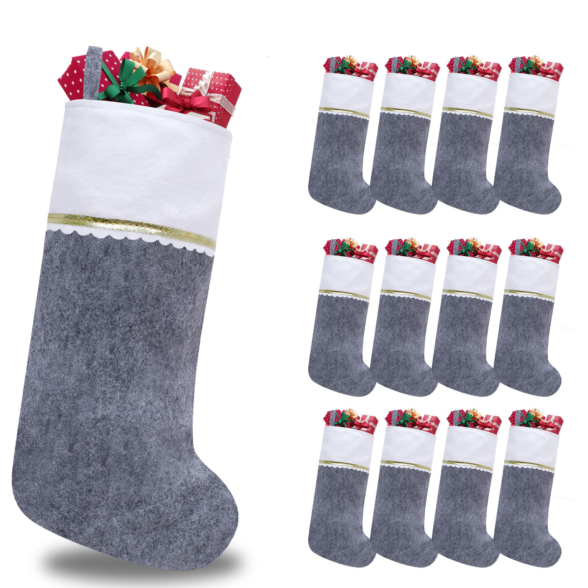 Subyan 12 Pack Felt Christmas Stockings - stockings and holders | Mubboo