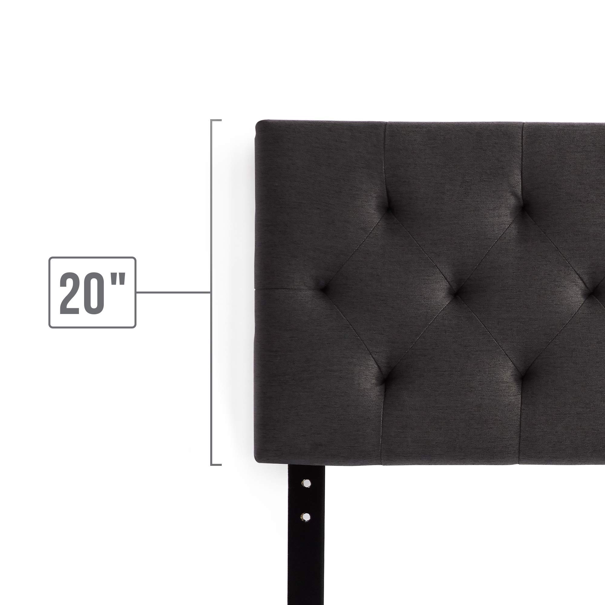 LUCID MidRise Upholstered HeadboardAdjustable Height from 34” to 46