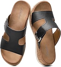 Littleplum Womens Sandals Arch Support Slides – Comfortable Flat Sandals for Women, Summer Breathable Flip-flops Walking Shoes for Beach,Travel